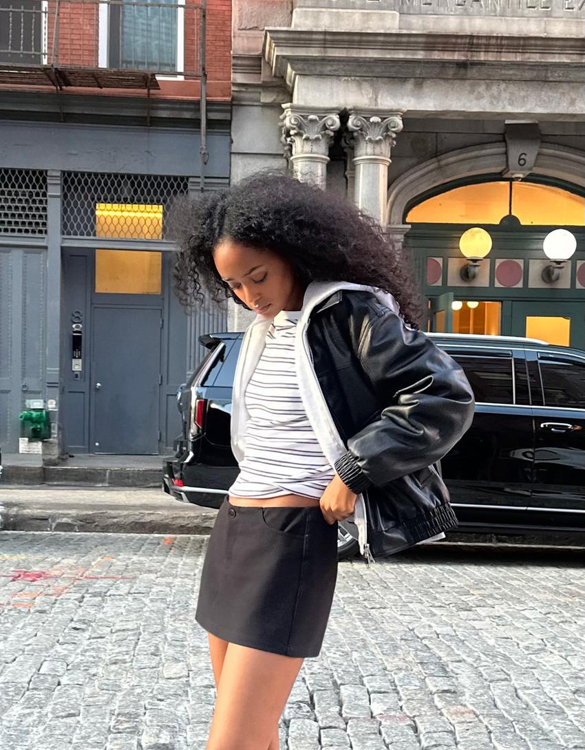 Fustă mini tailoring-Negru