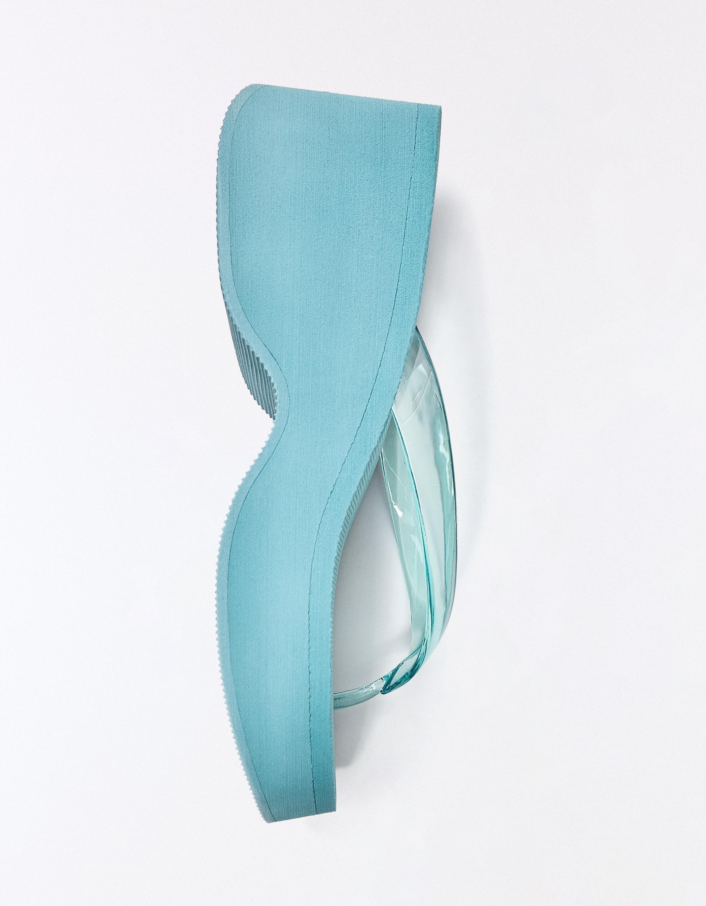 Vinyl thong platform sandals — BLUE