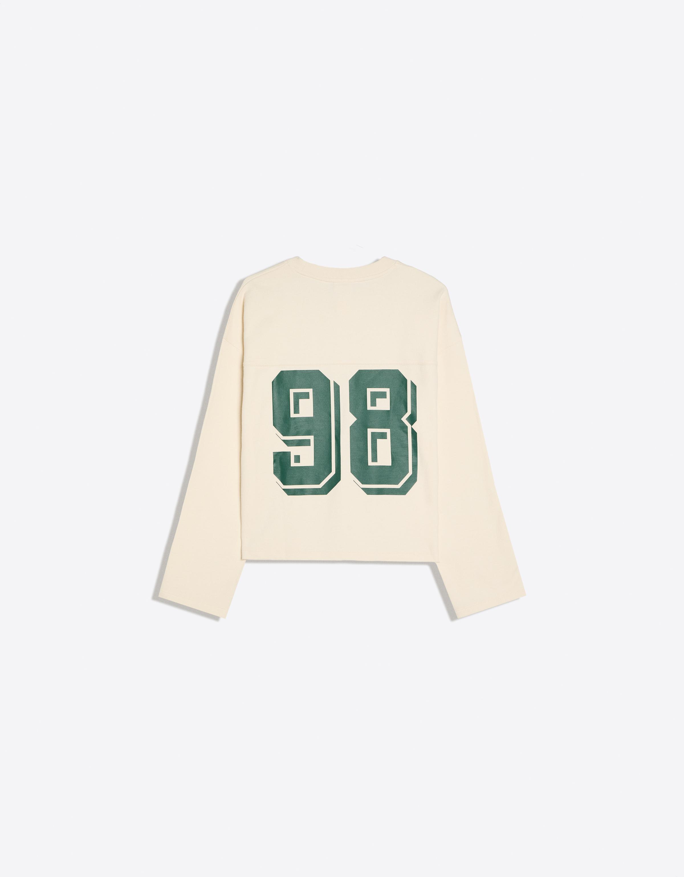 Printed round neck sweatshirt — Off white