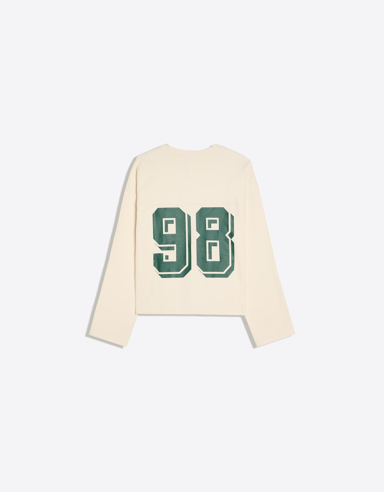 Printed round neck sweatshirt — Off white