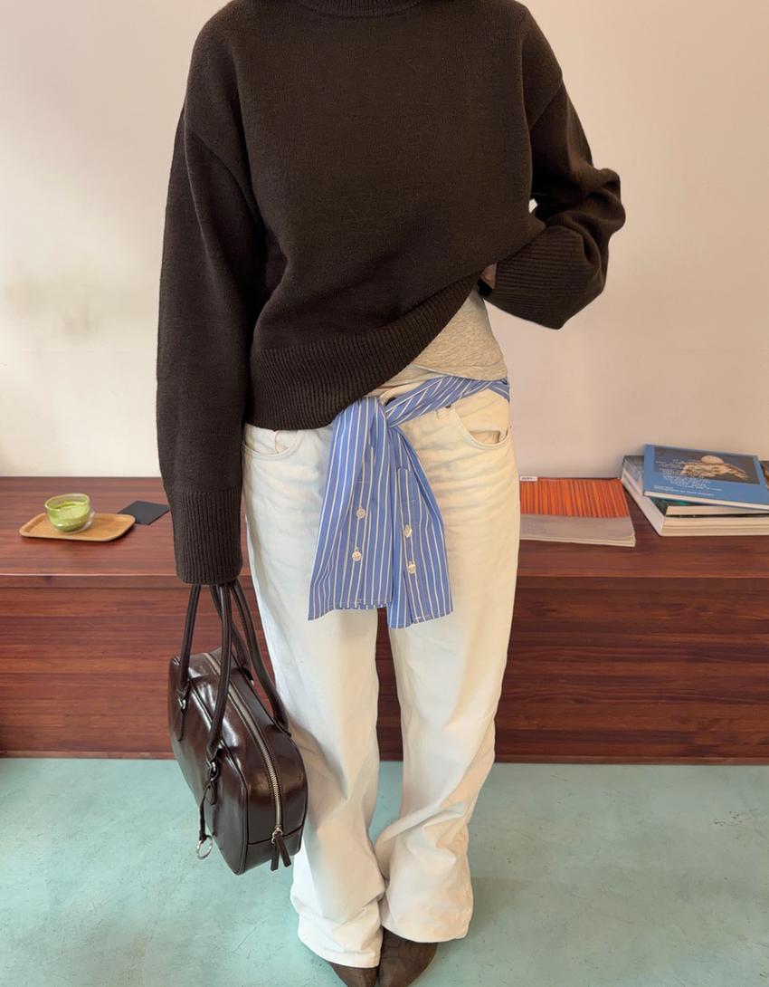 Jersei oversize vora canalé-Marró