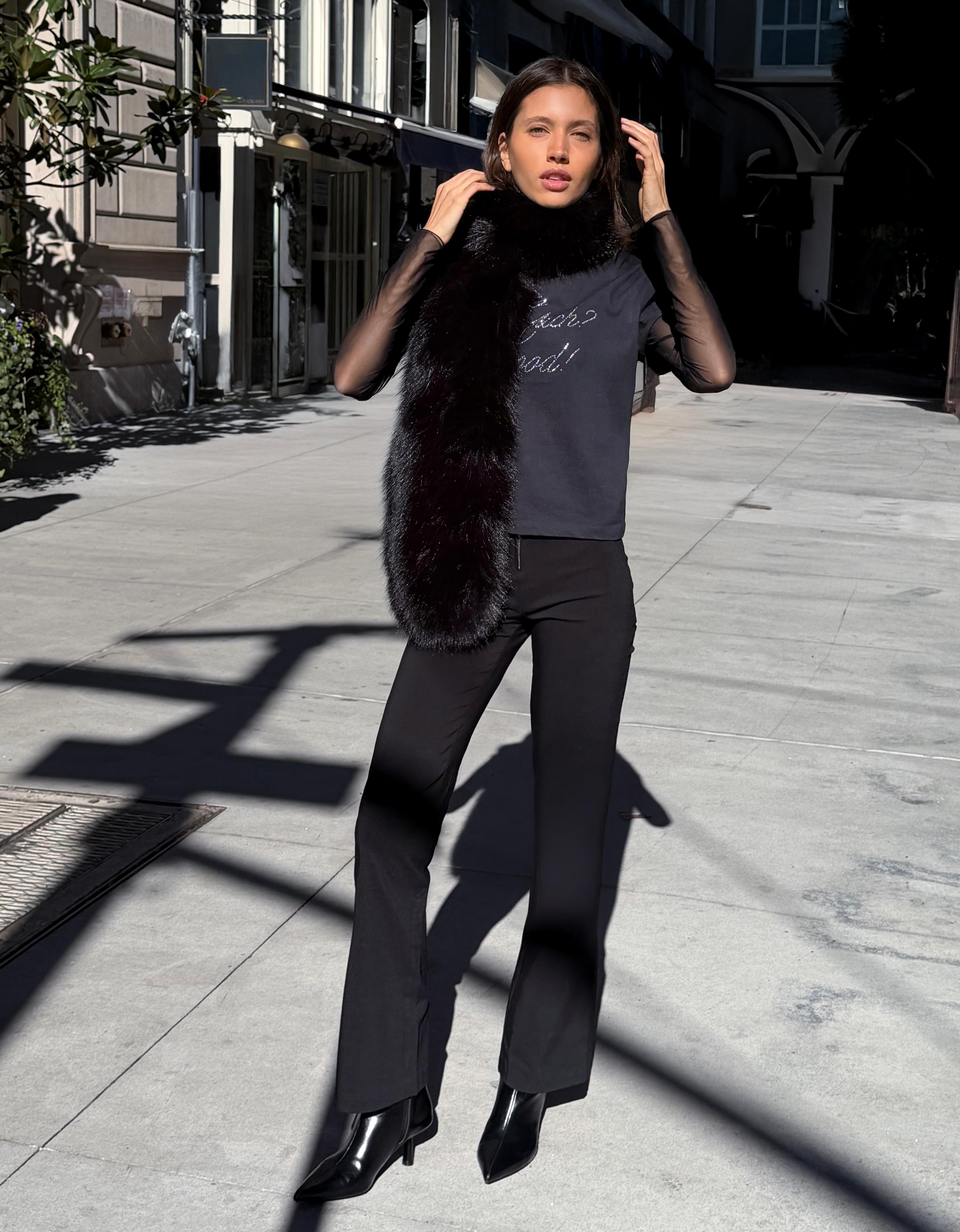 Bershka Bengalin-Hose Mit Reißverschluss Damen 36 Schwarz