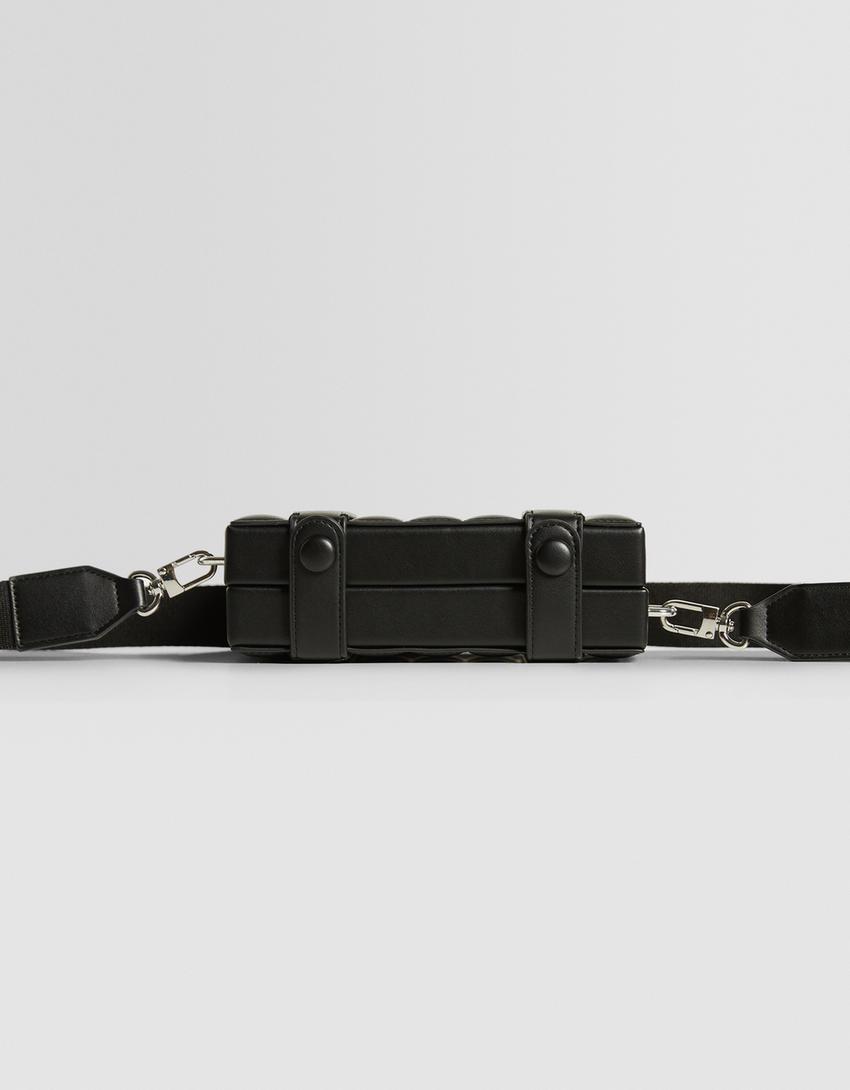 Minaudière rigide à bandoulière-Noir-4