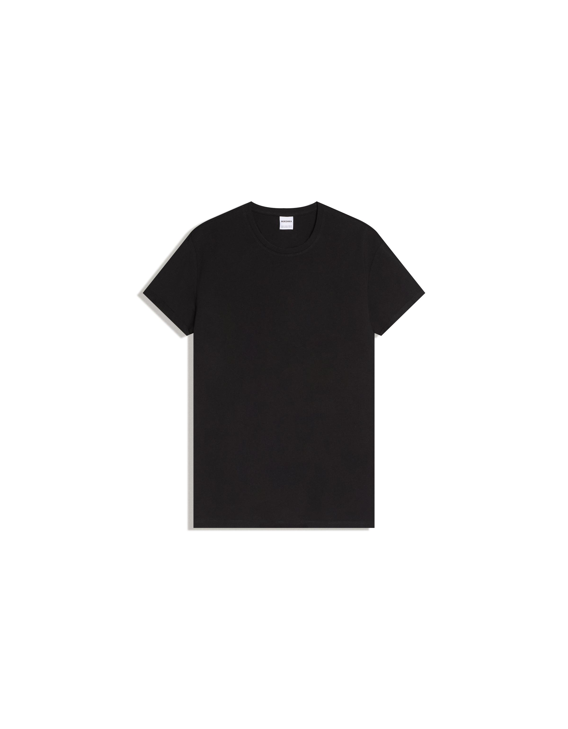 Short sleeve roll-up T-shirt — Black