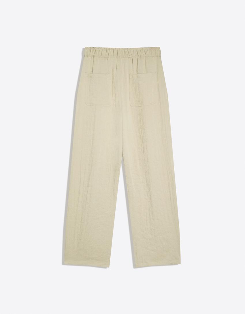 Baggy rustik pantolon-Yeşil