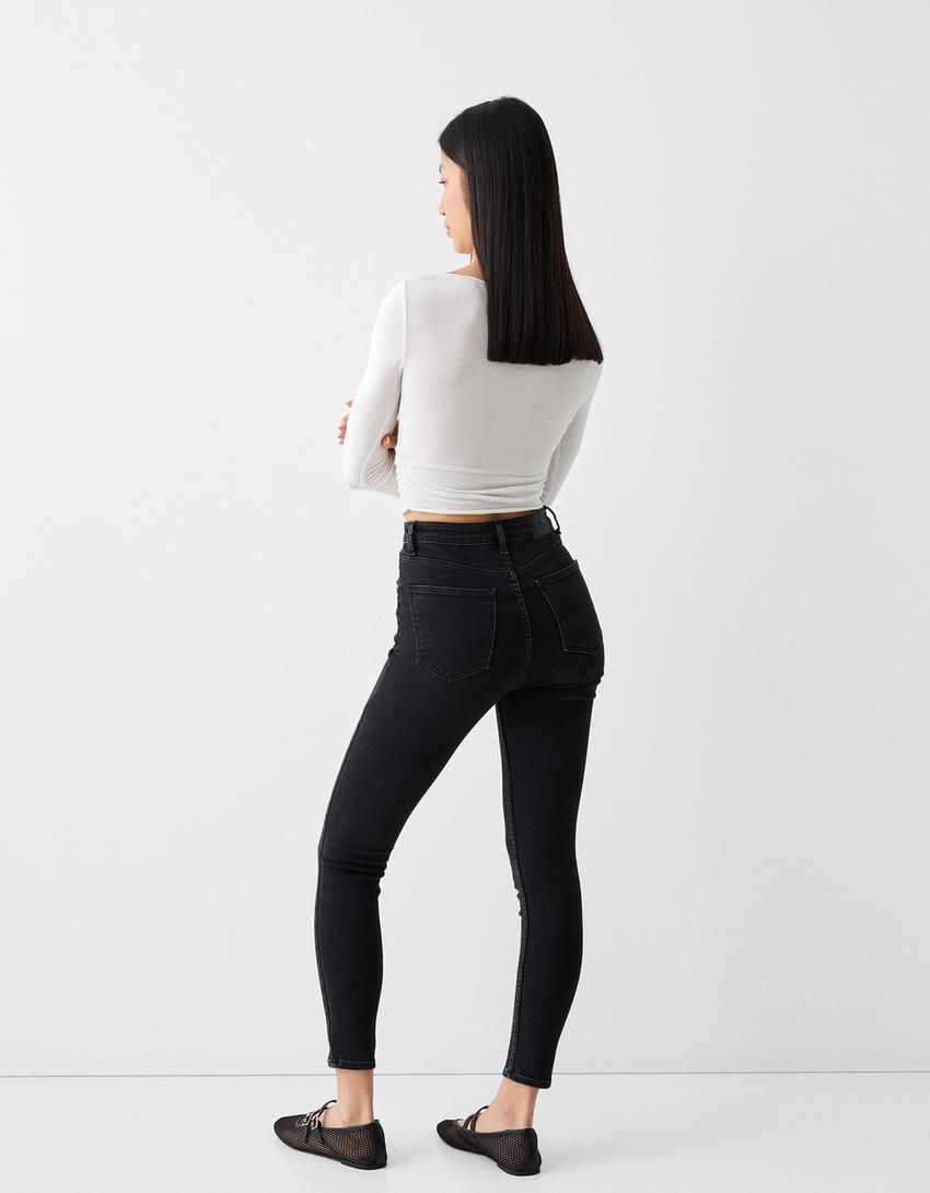 Super high-rise skinny jeans-Black-2