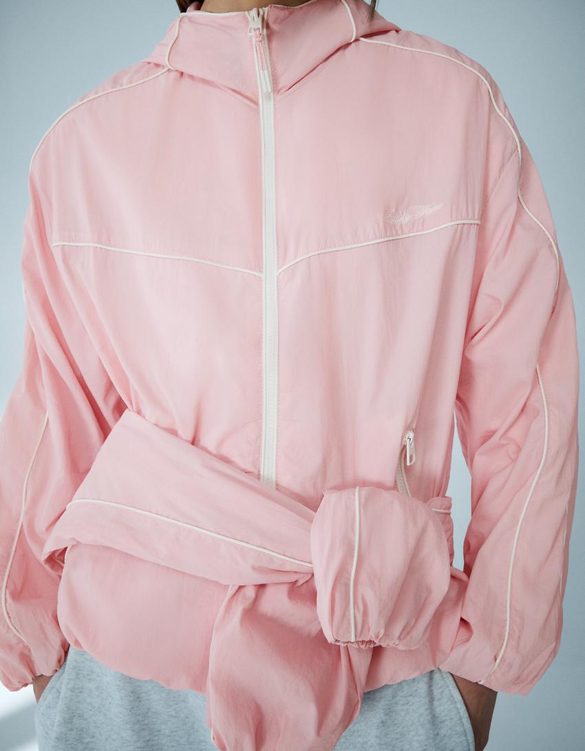 Technical hooded jacket-Pink