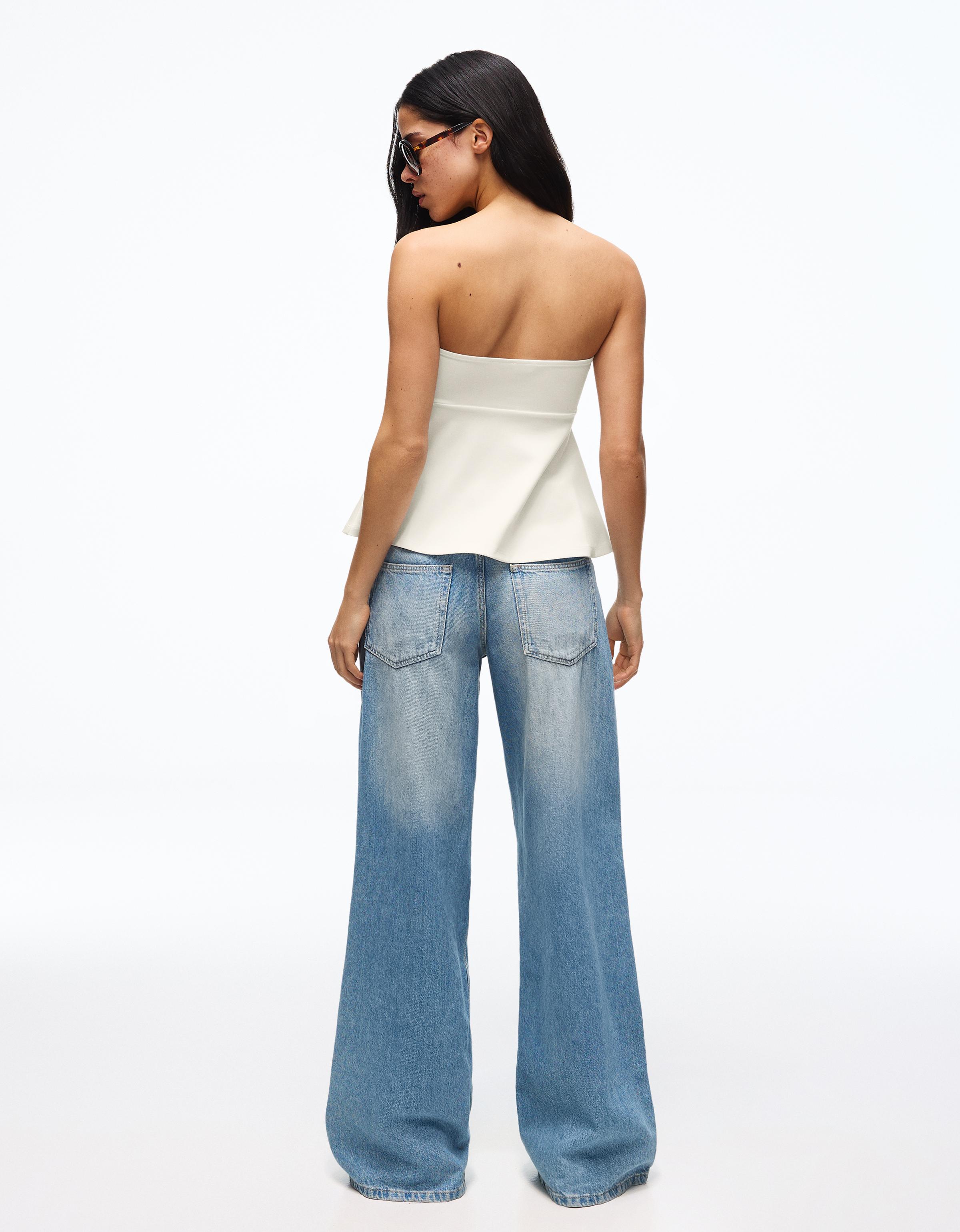 Peplum bandeau top — Off white