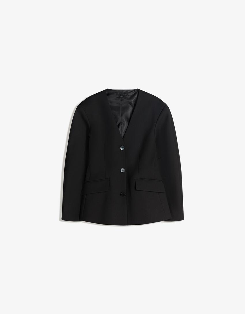 Fitted blazer-Black
