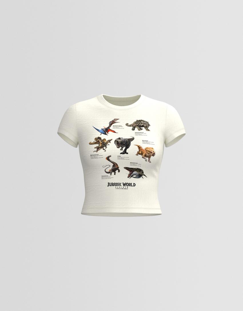 Jurassic World T-Shirt mit kurzen Ärmeln-Grbrochenes Weiss-3