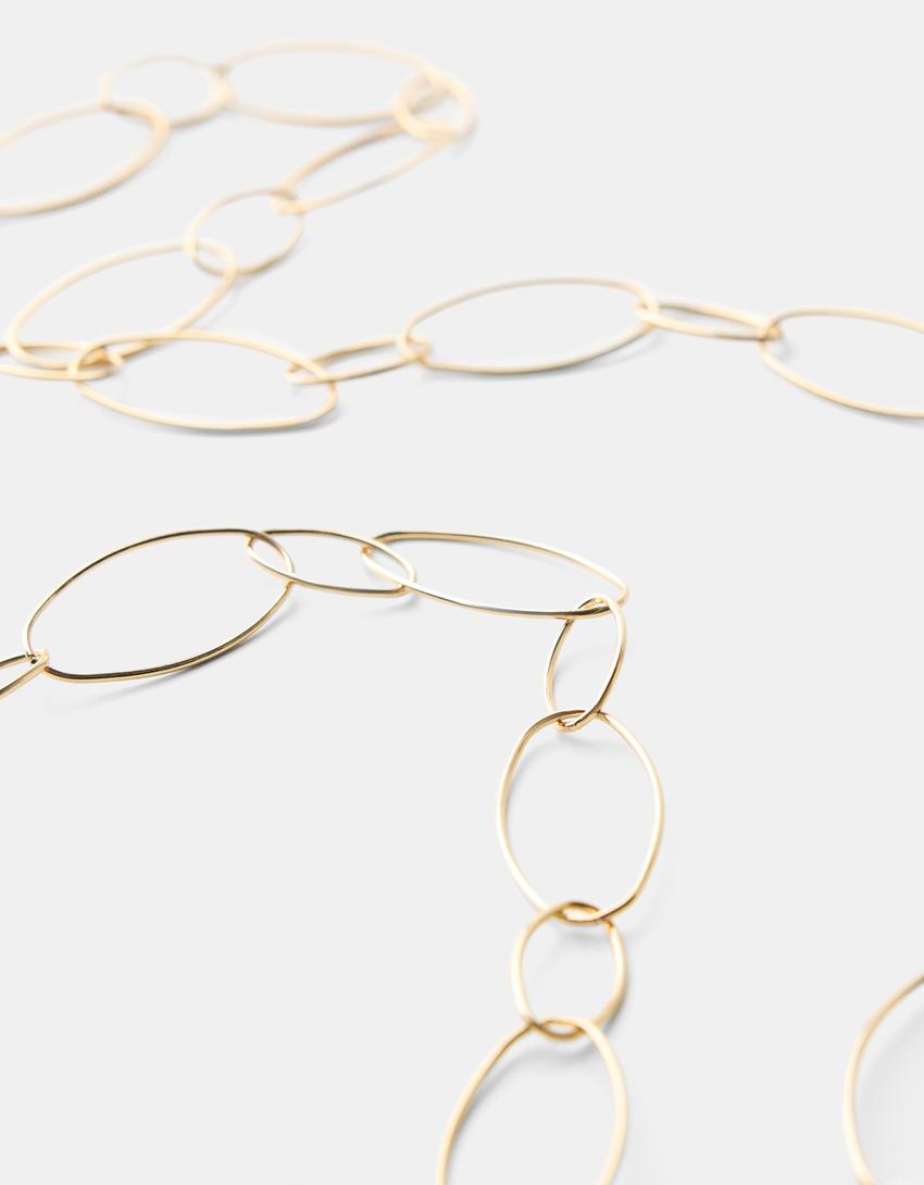 Chain link choker necklace-Gold-2
