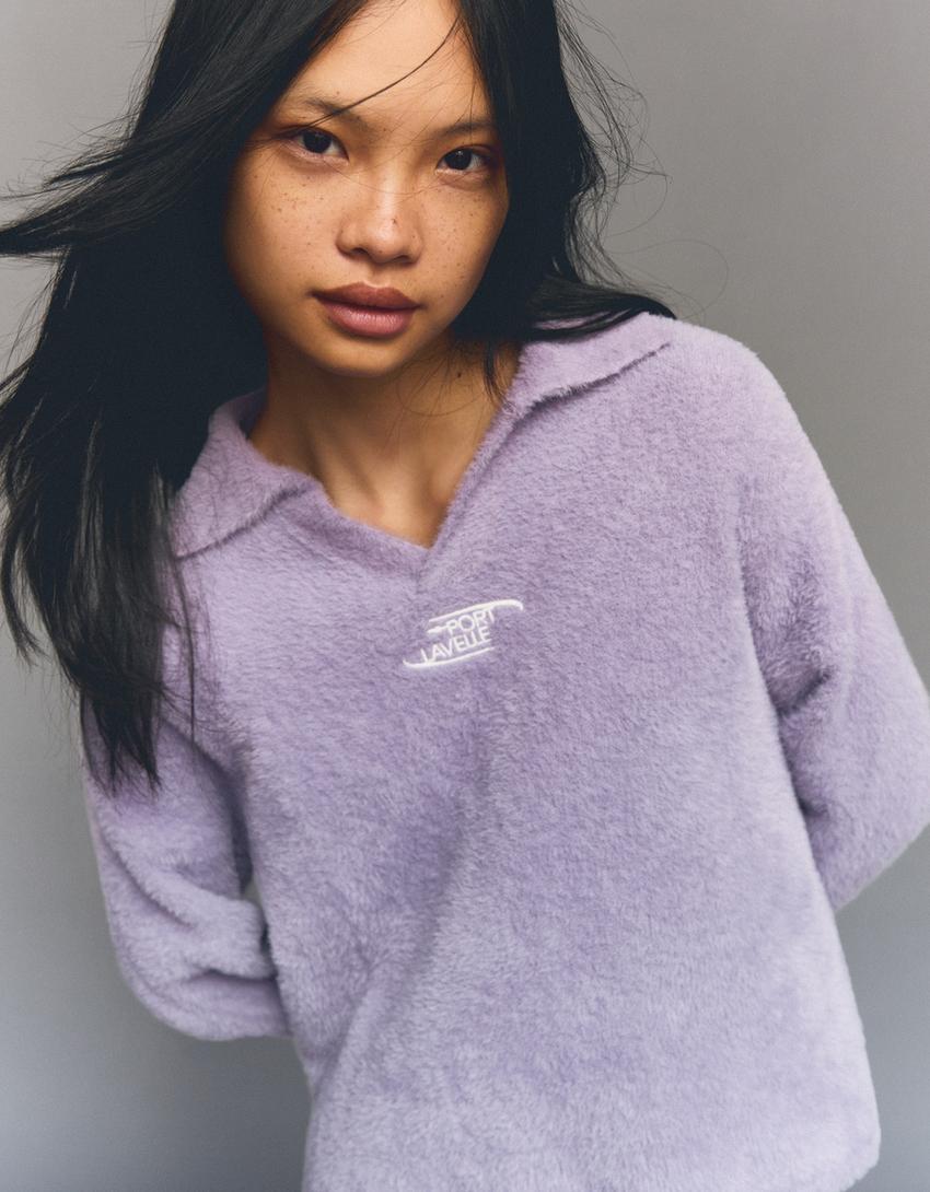 Pull col polo-Violet