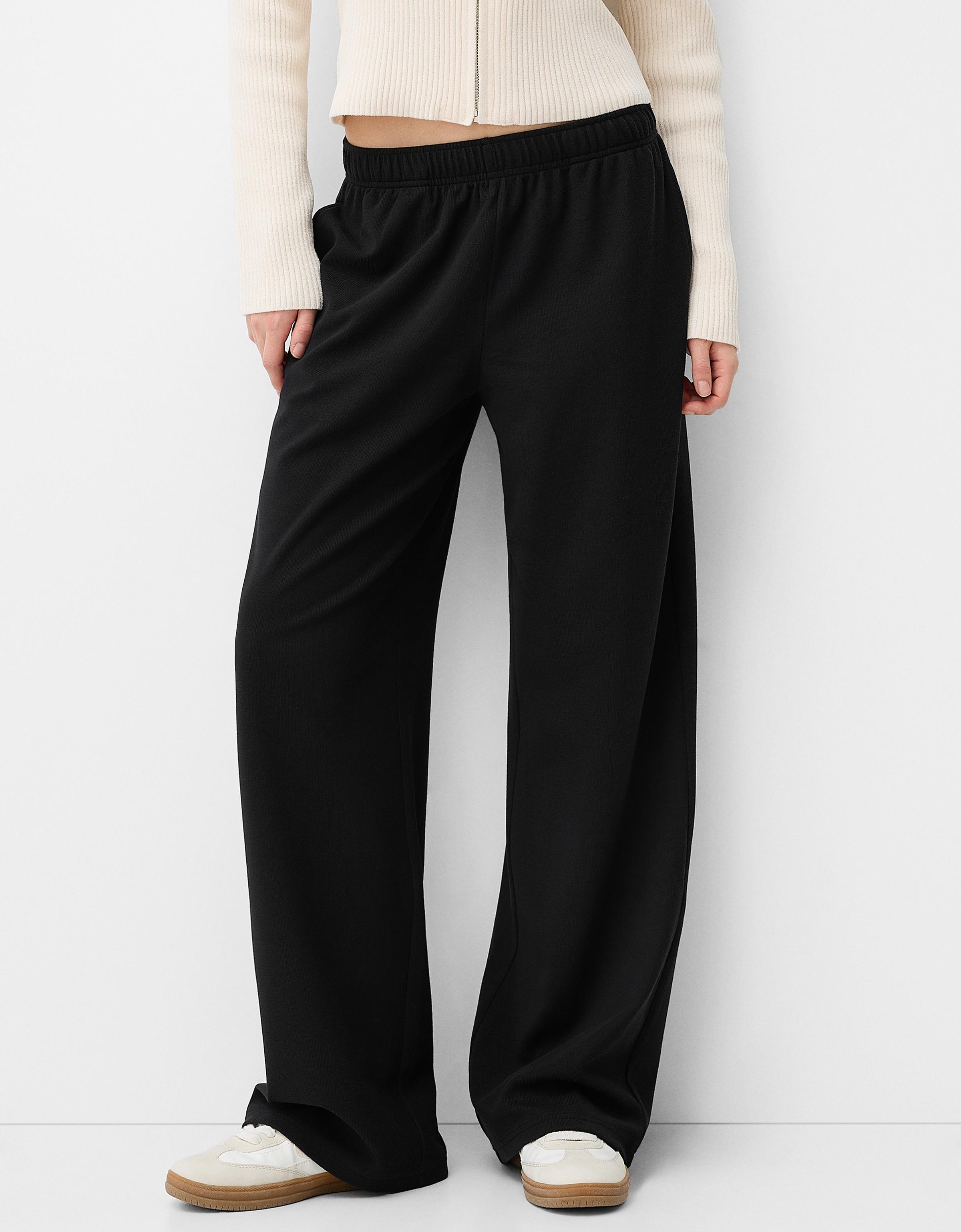 Bershka Gerade Hose Damen L Schwarz