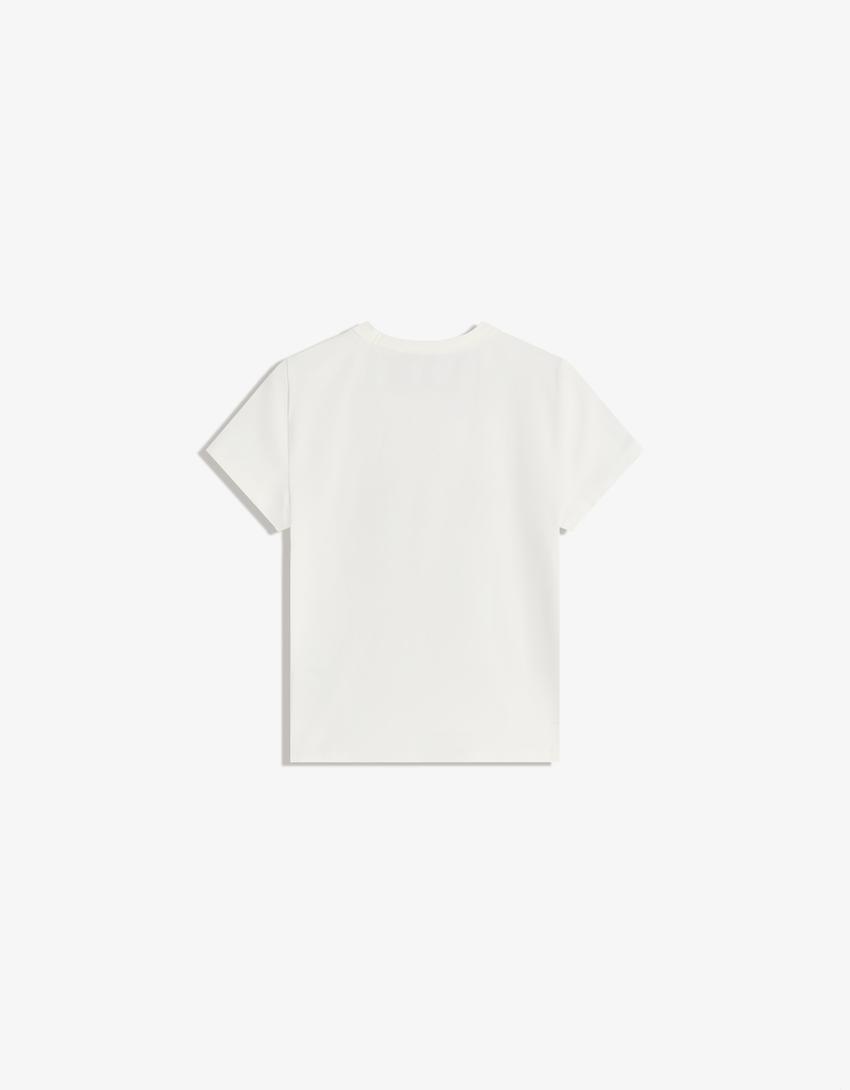 T-shirt manches courtes imprimé-Blanc cassé-1