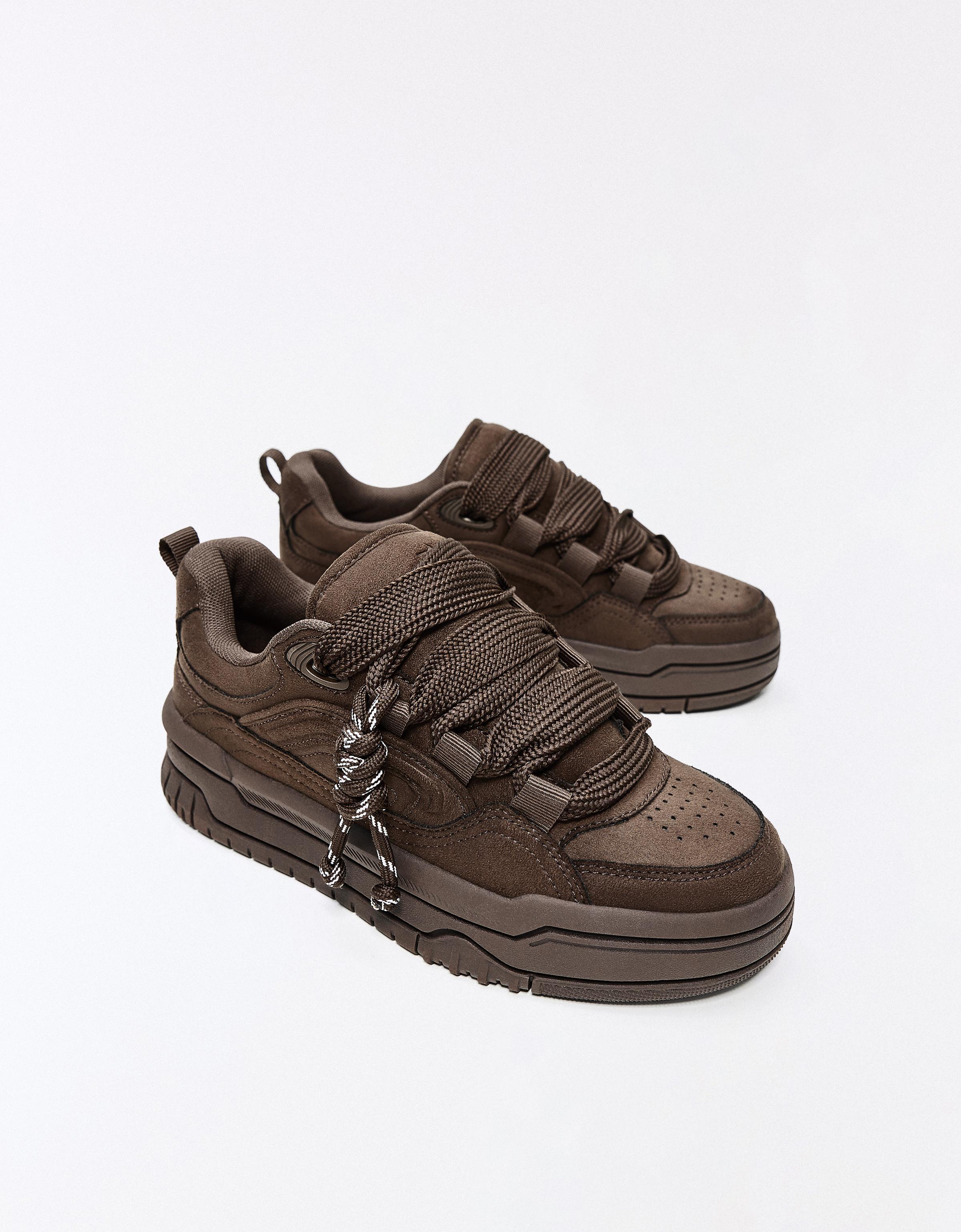 Chunky skate trainers — Brown