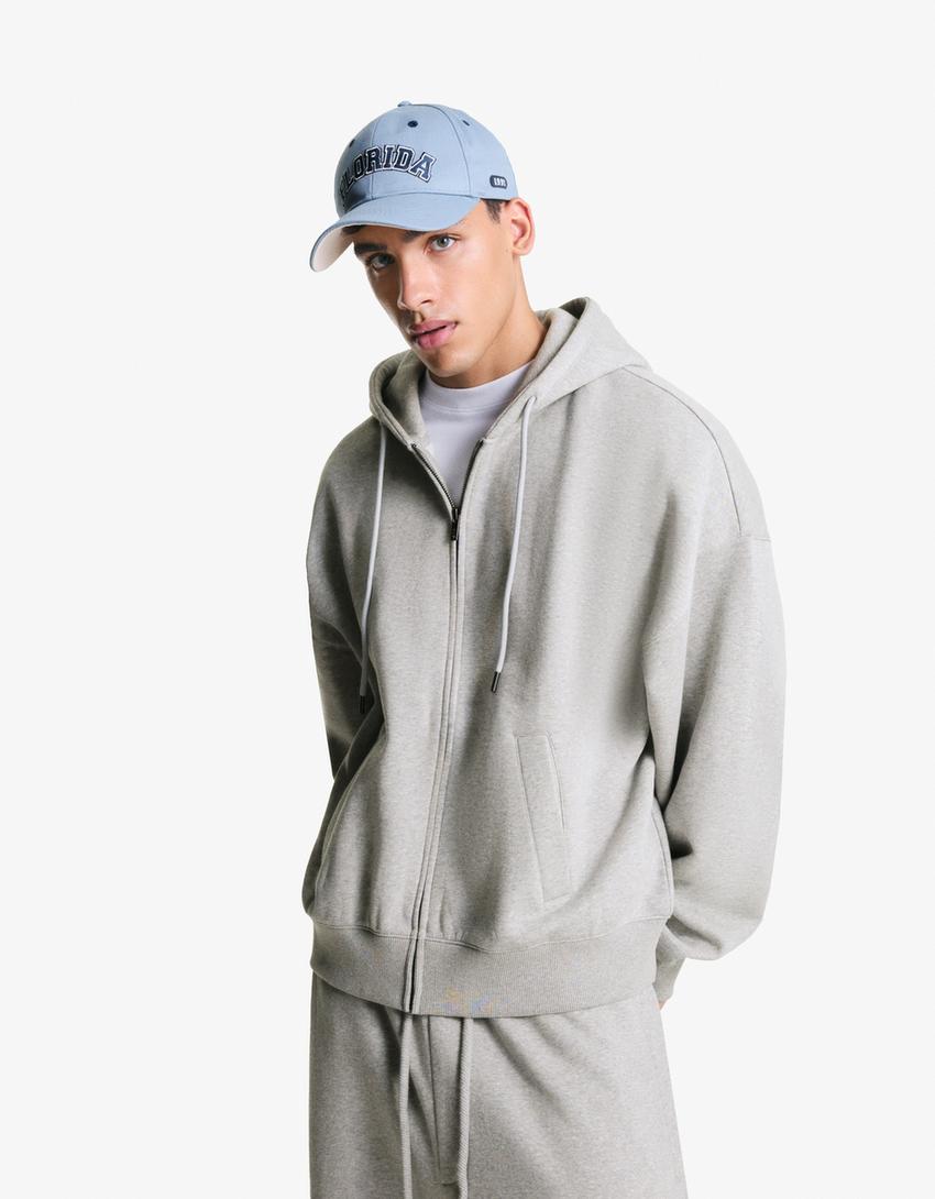 Sweater majica s patentnim zatvaračem-Siva-0