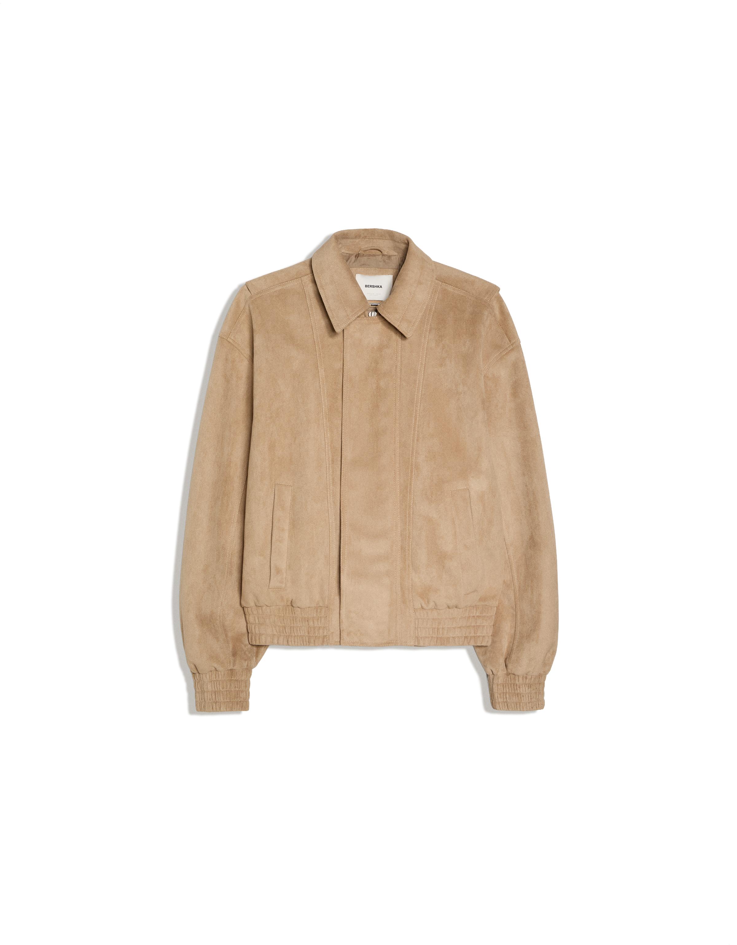 Faux suede jacket — Beige