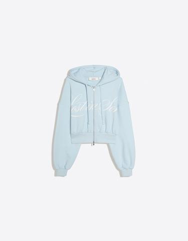 Printed zip-up hoodie — Light blue 5
