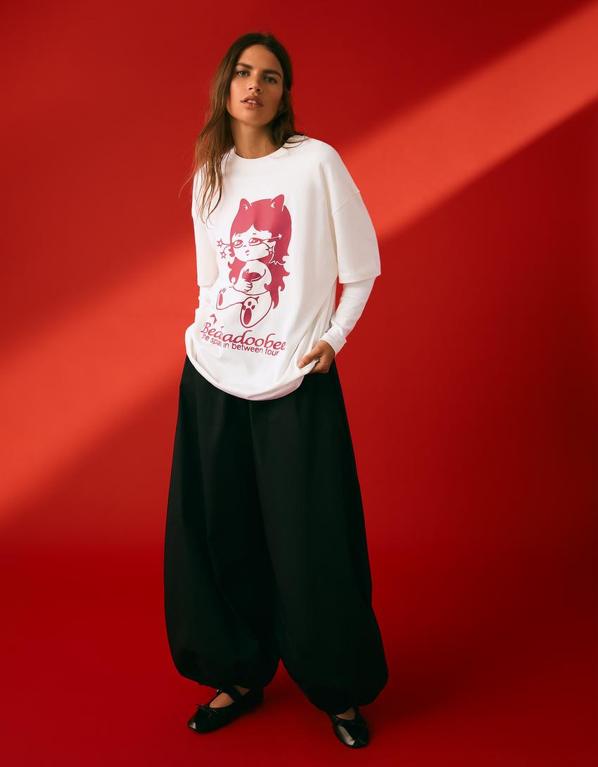 Beabadoobee short sleeve print T-shirt-White