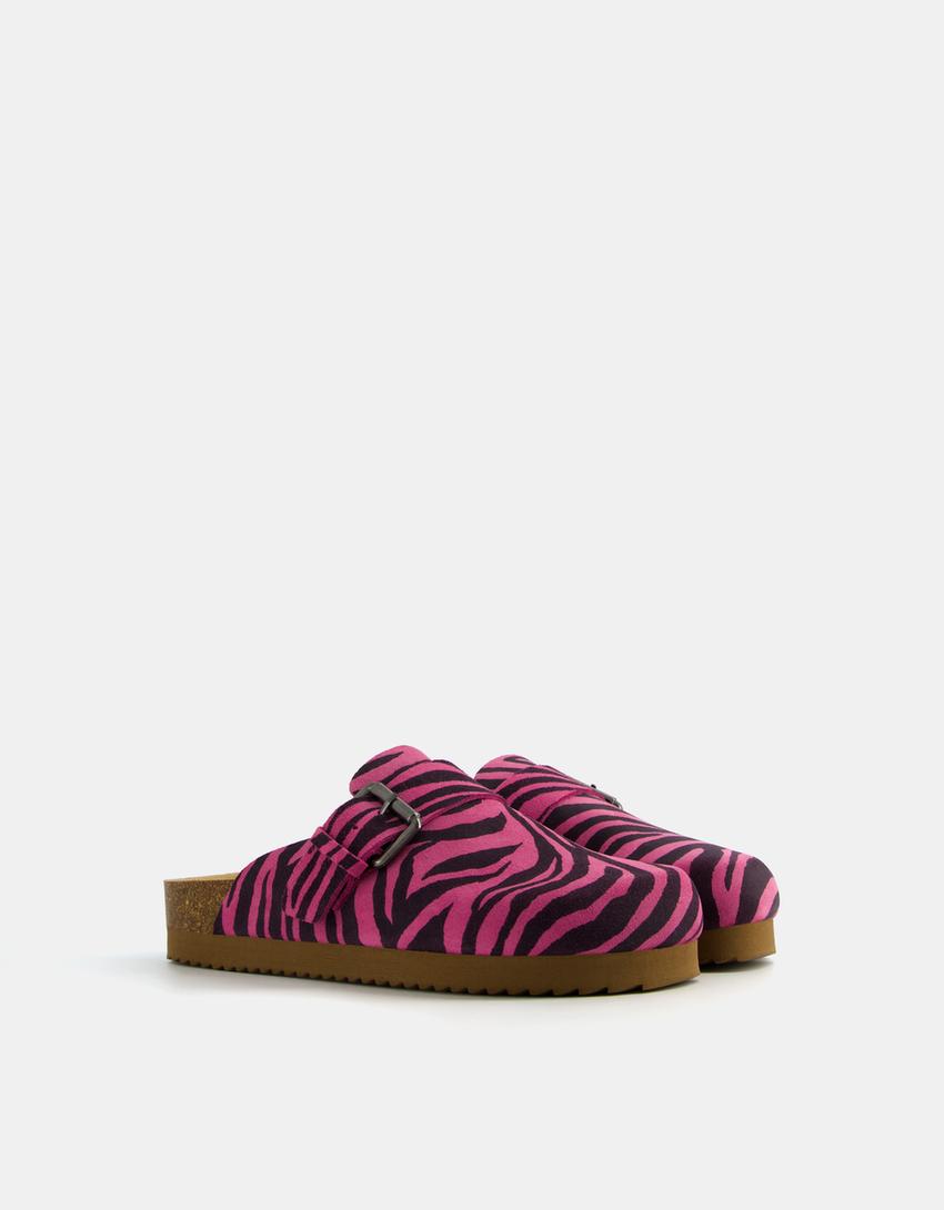 Sabots plateforme en CUIR-Fuchsia-2