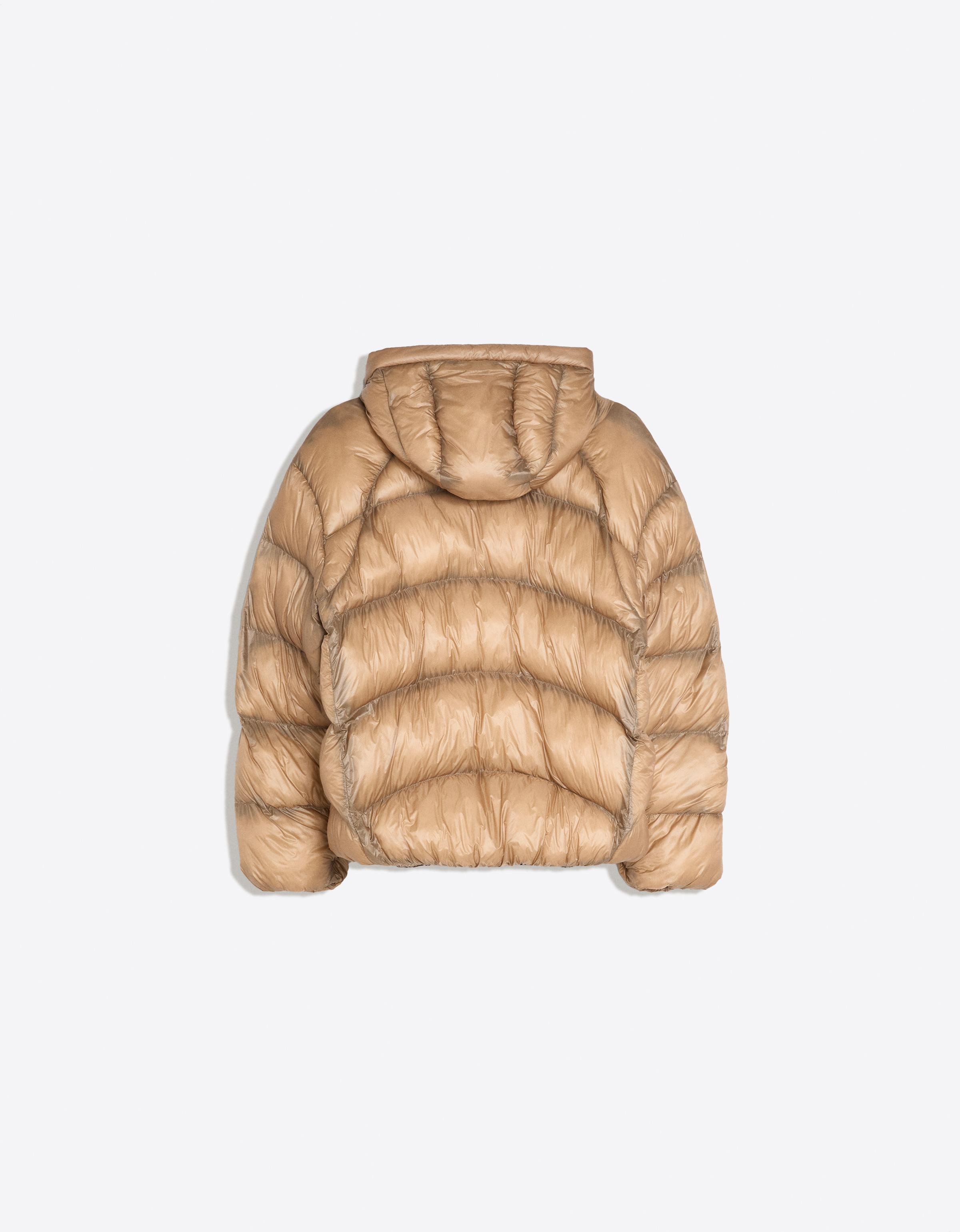 Quilted translucent-effect jacket — Camel
