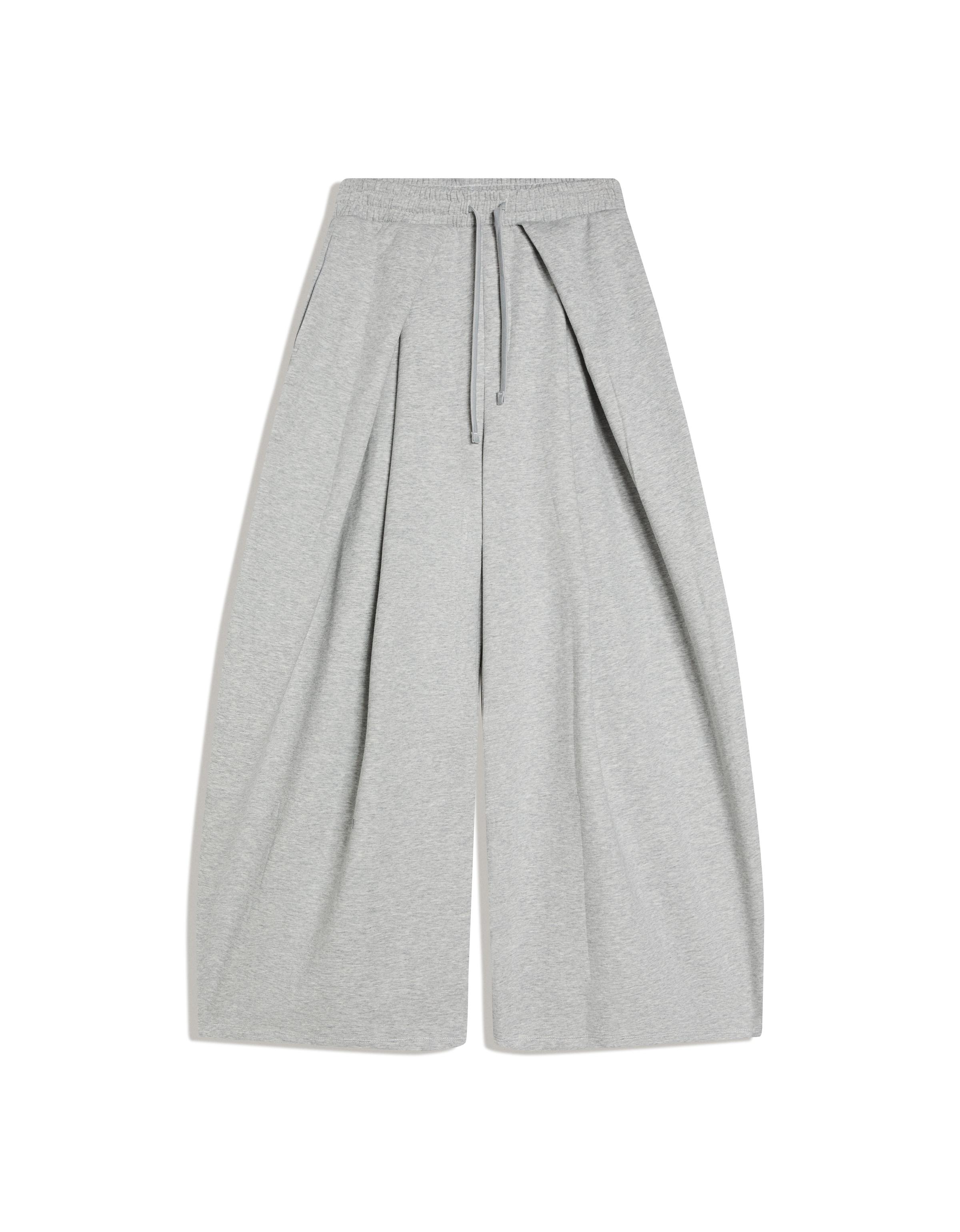 Neoprene effect wide-leg trousers with stoppers — Grey