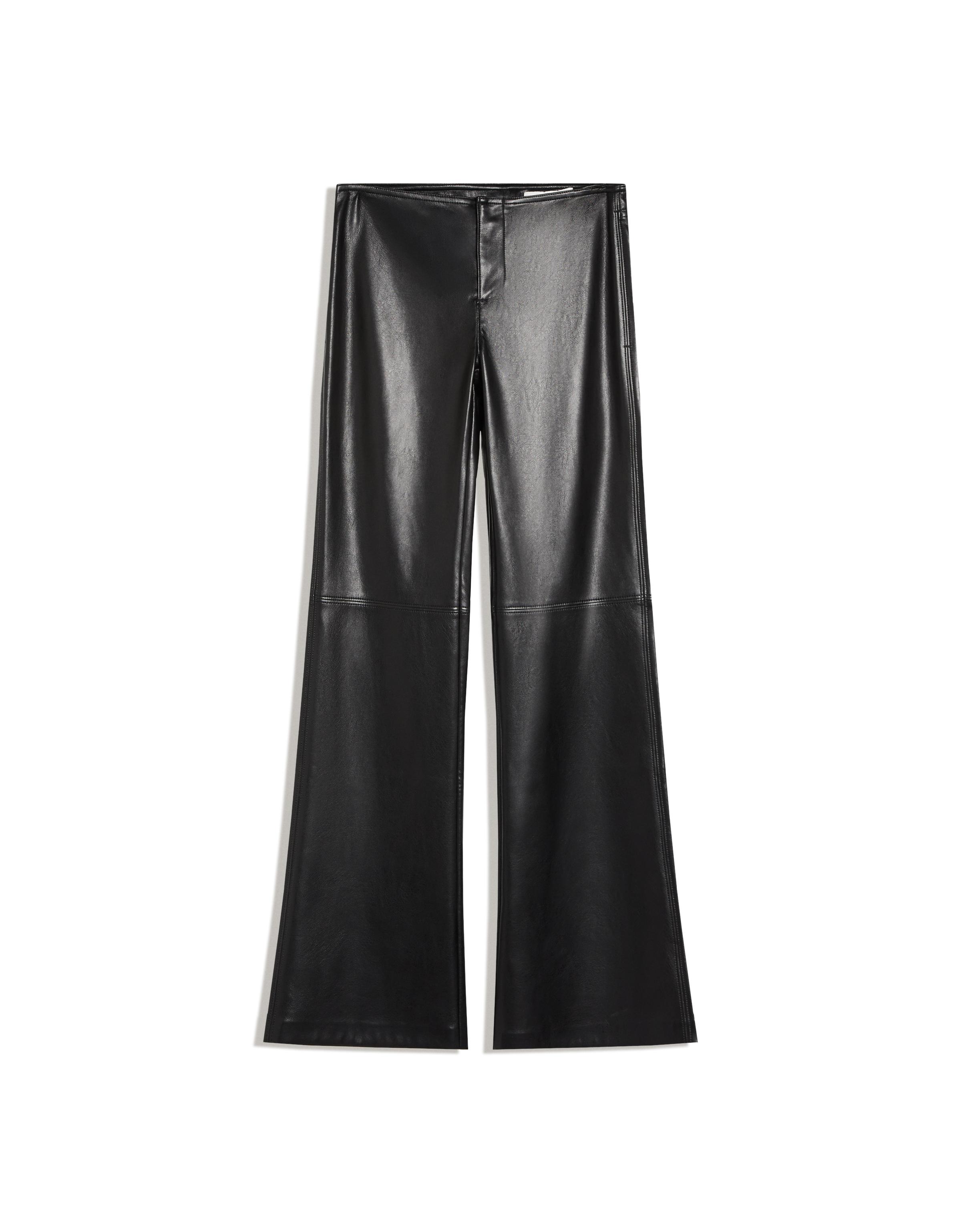 Bershka Düz bel suni deri slim fit pantolon