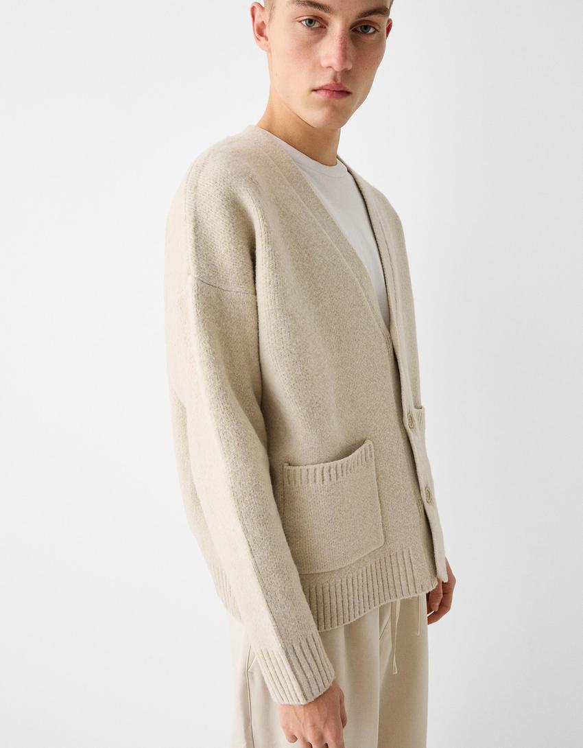 Gilet boxy fit boutons-Écru-2