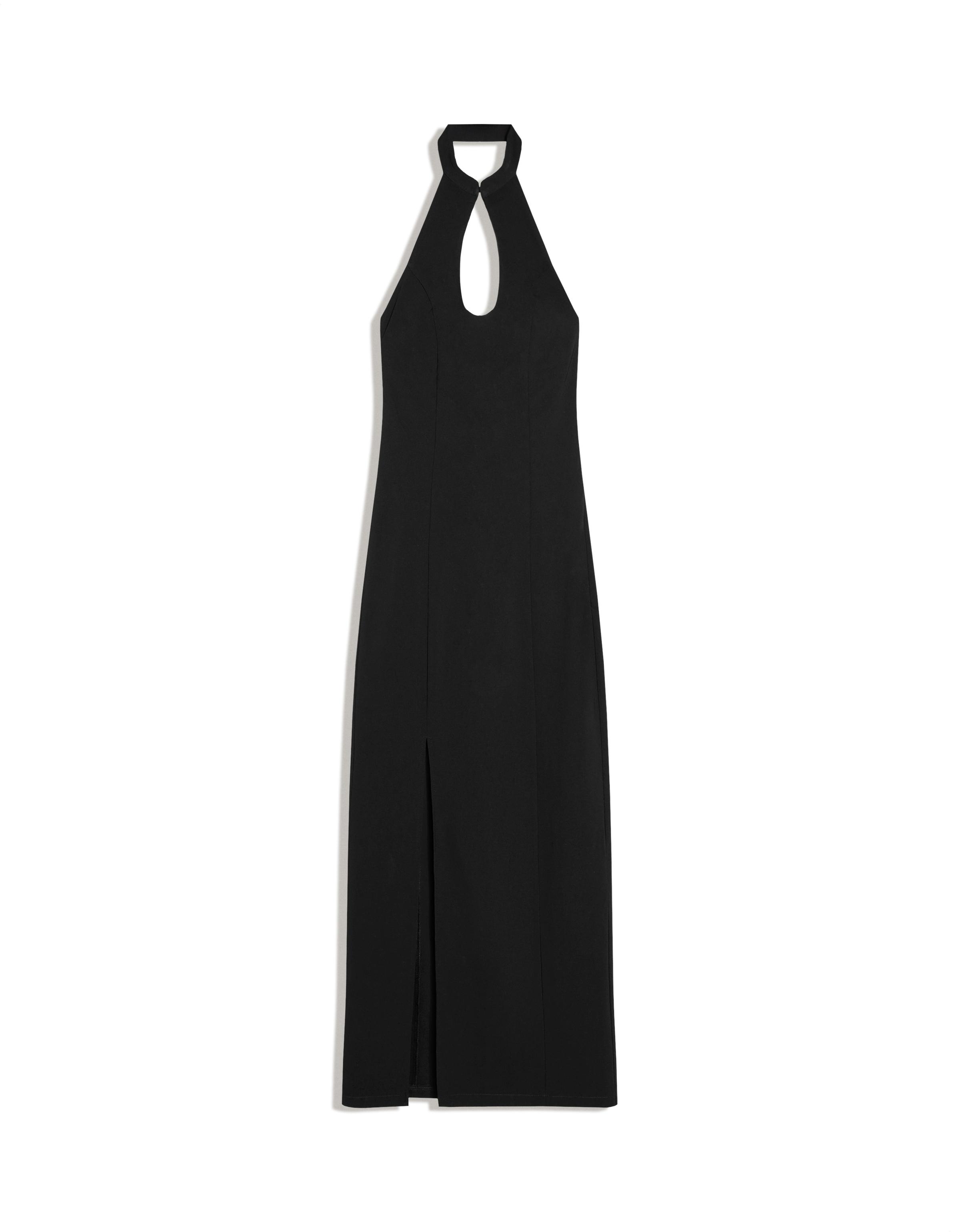 Halter neck midi dress — Black