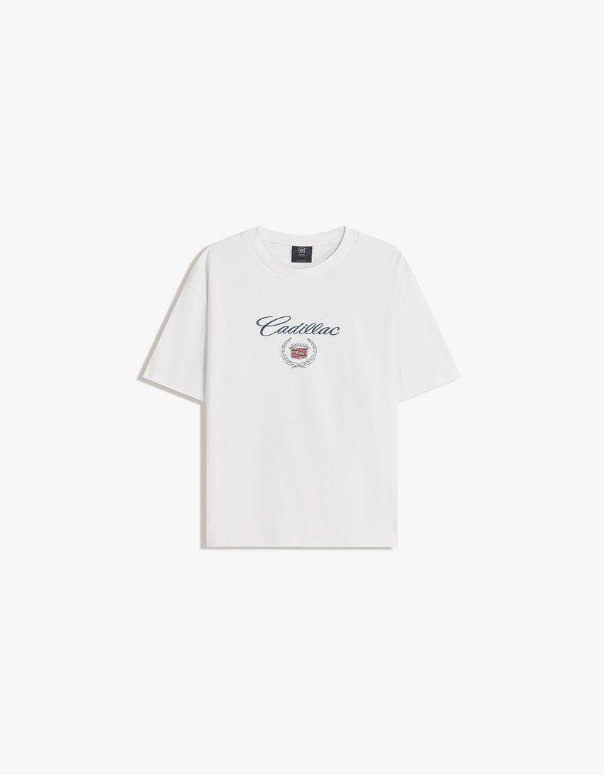Samarreta Cadillac màniga curta estampat-Blanc