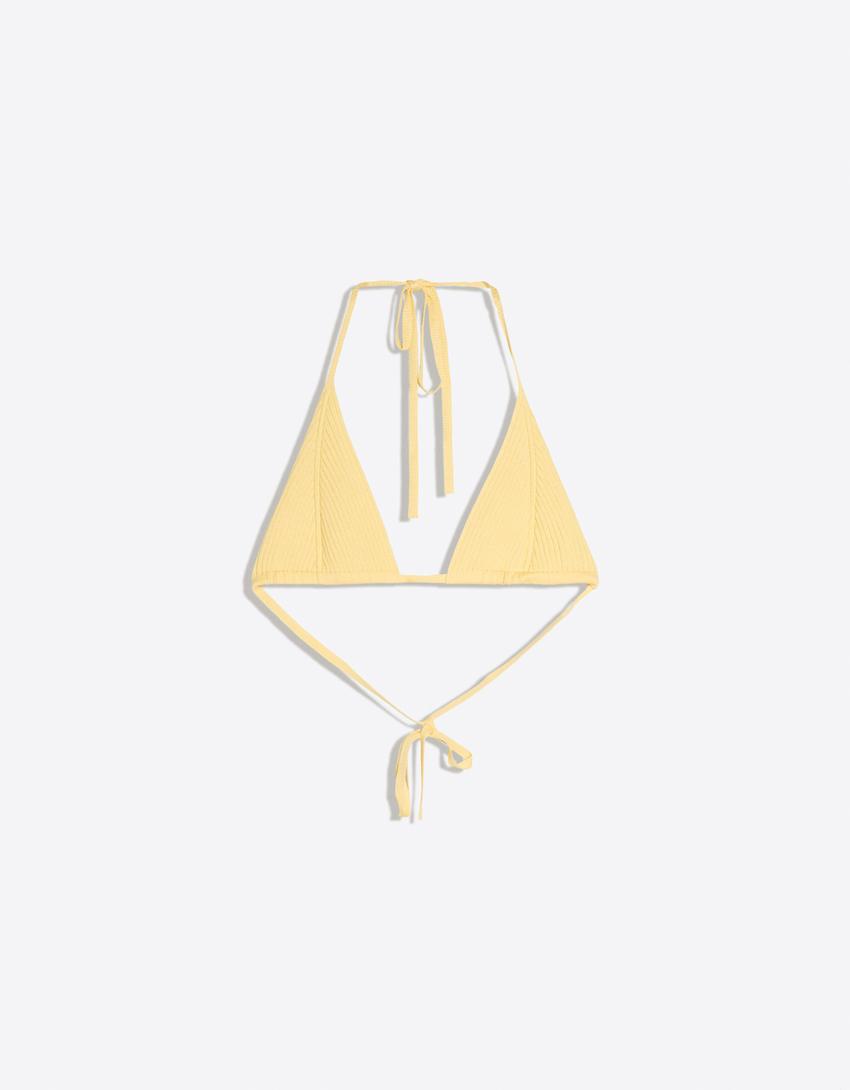 Top bikini a triangolo-Giallo