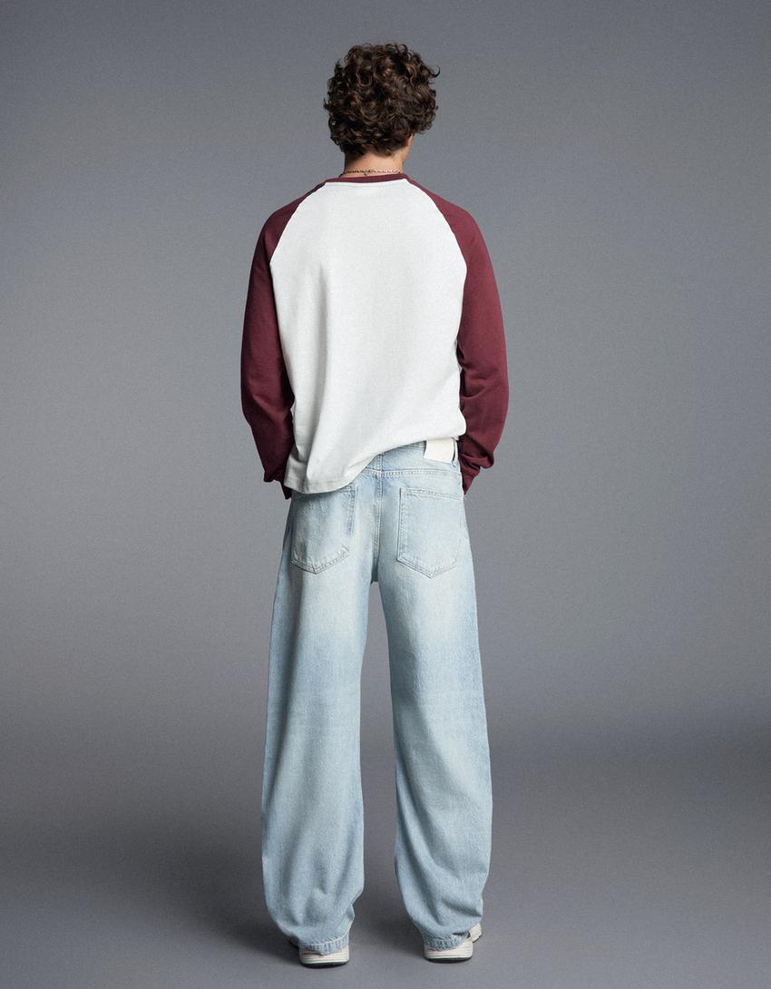 Twisted barrel jeans-Light blue