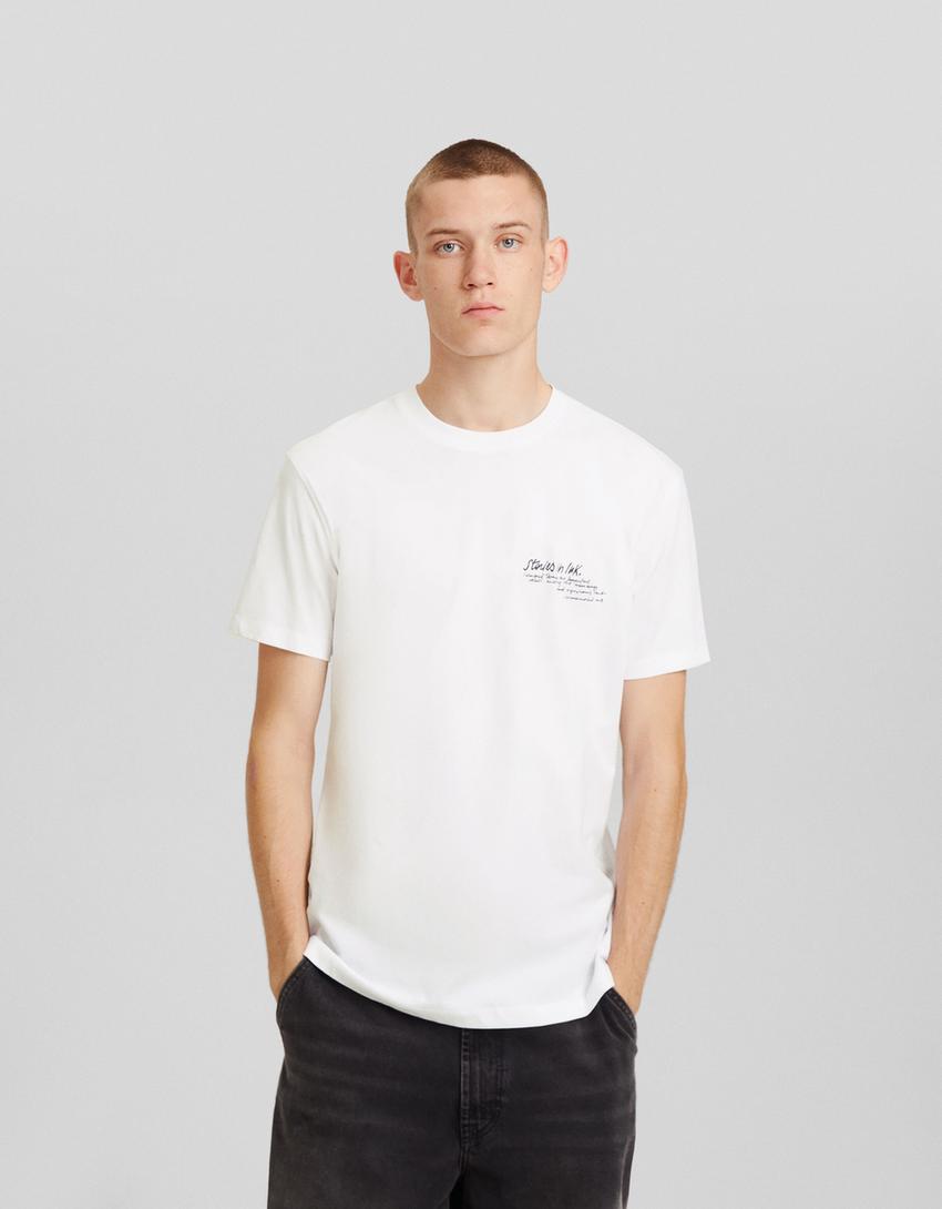 T-shirt manches courtes imprimé floral-Blanc-0