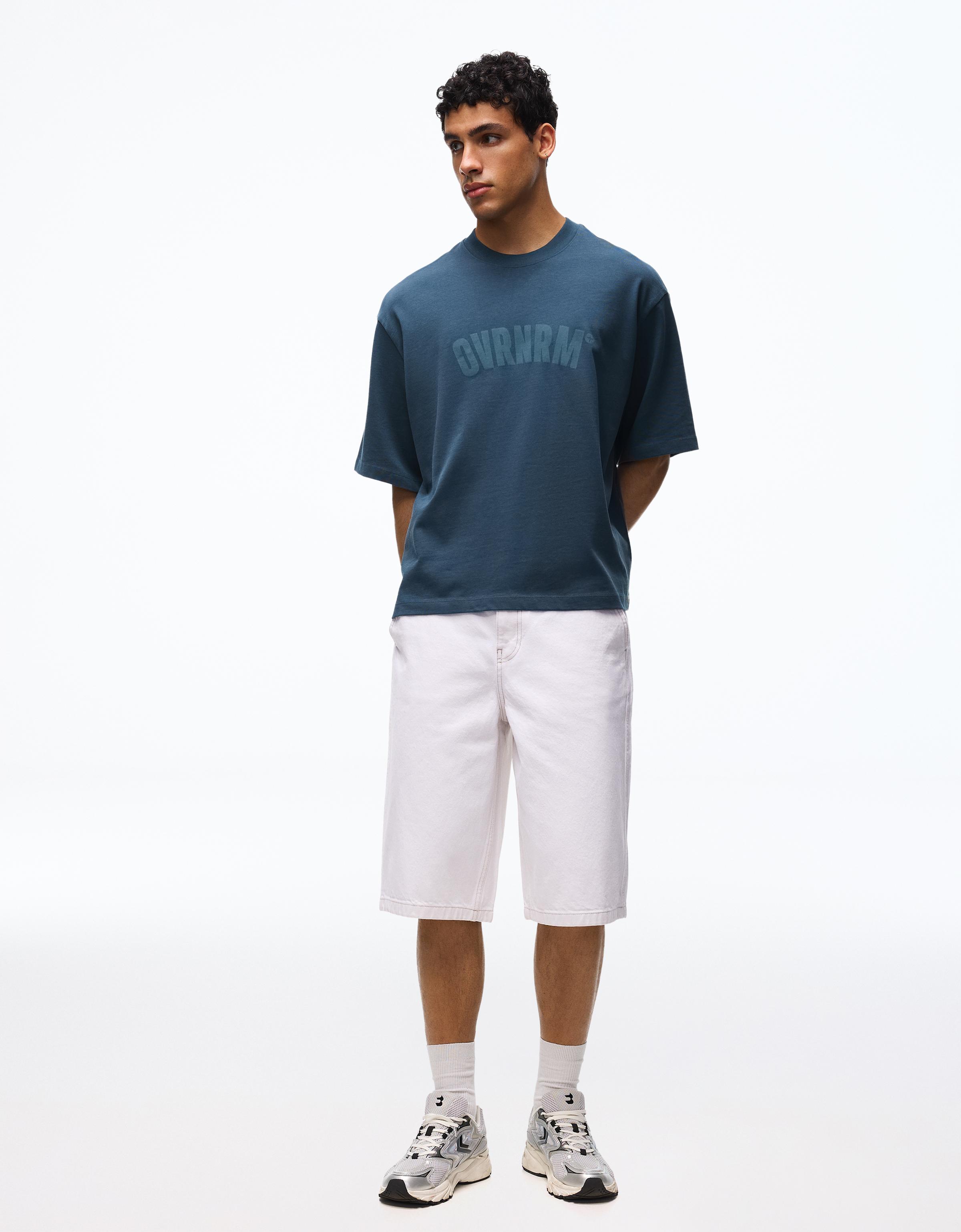 Skater denim Bermuda shorts — White