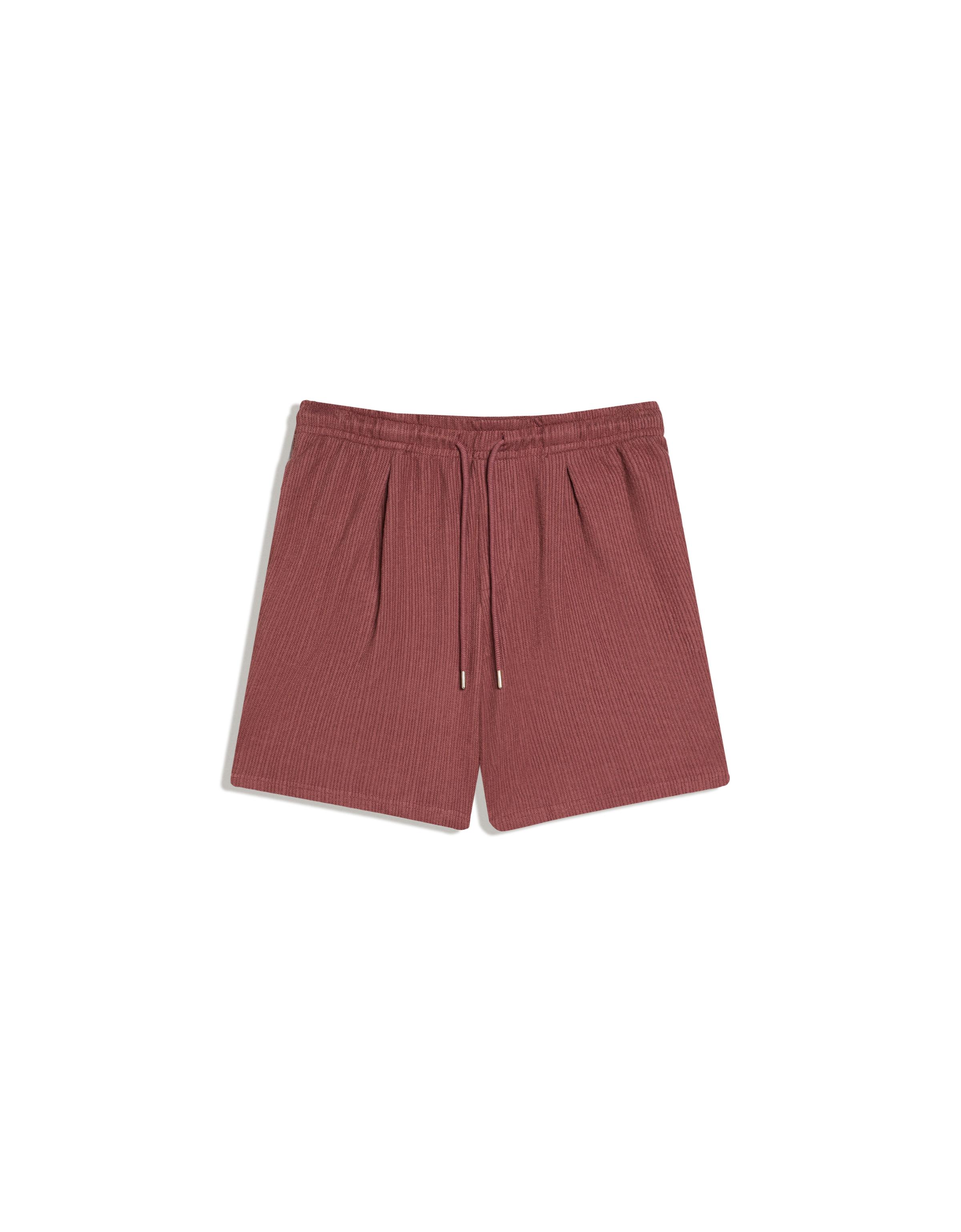 Textured plush Bermuda shorts