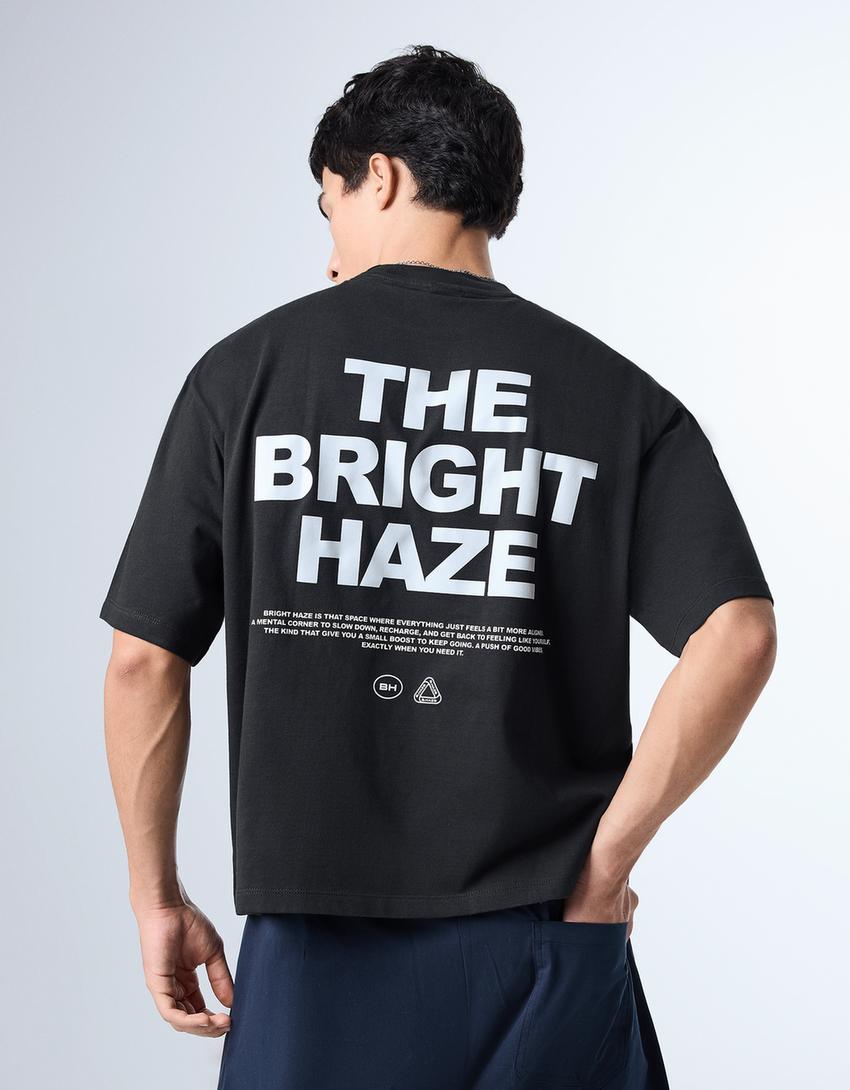 T-shirt Boxy fit street lettering-Marine