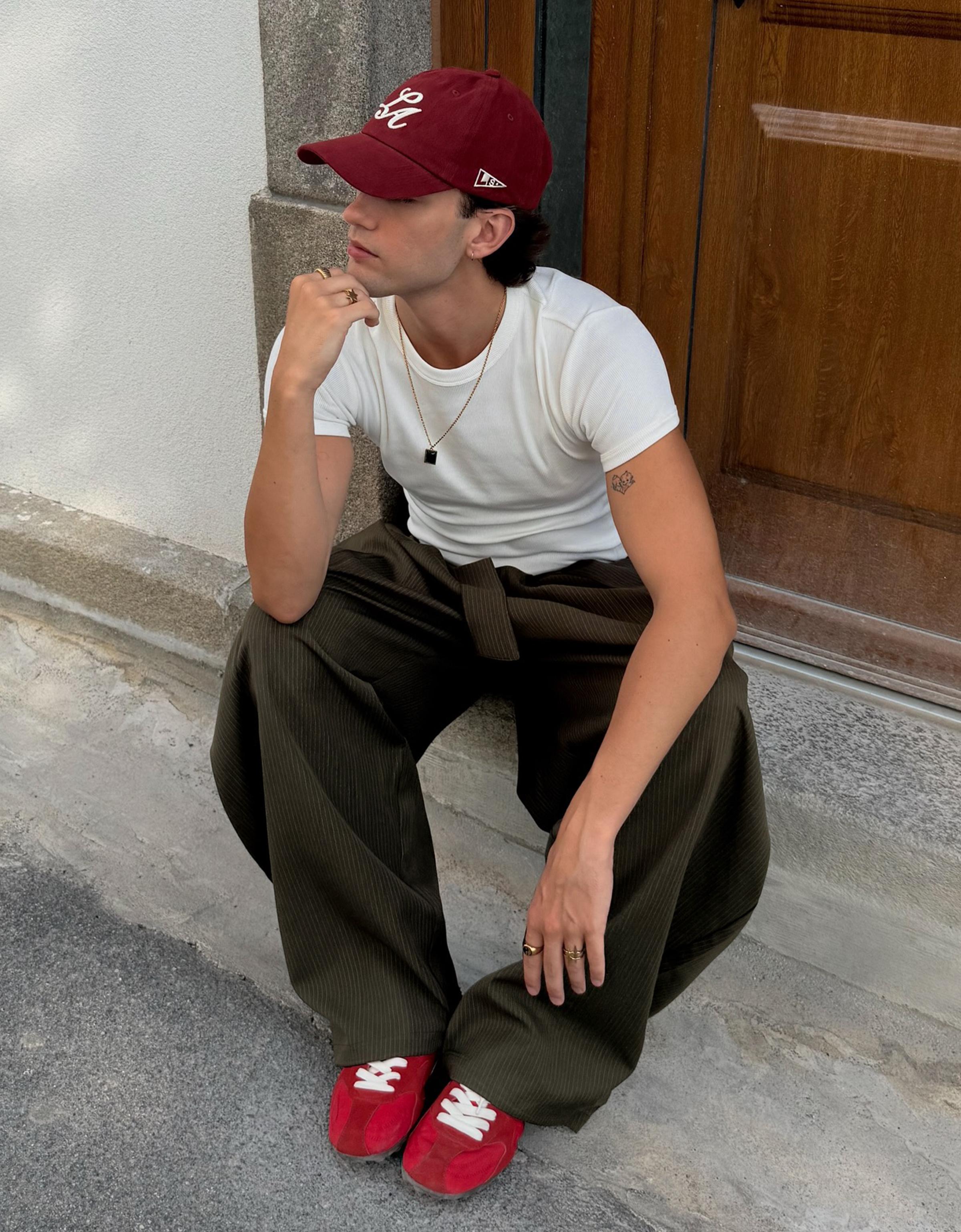 Slim fit ribbed T-shirt — White