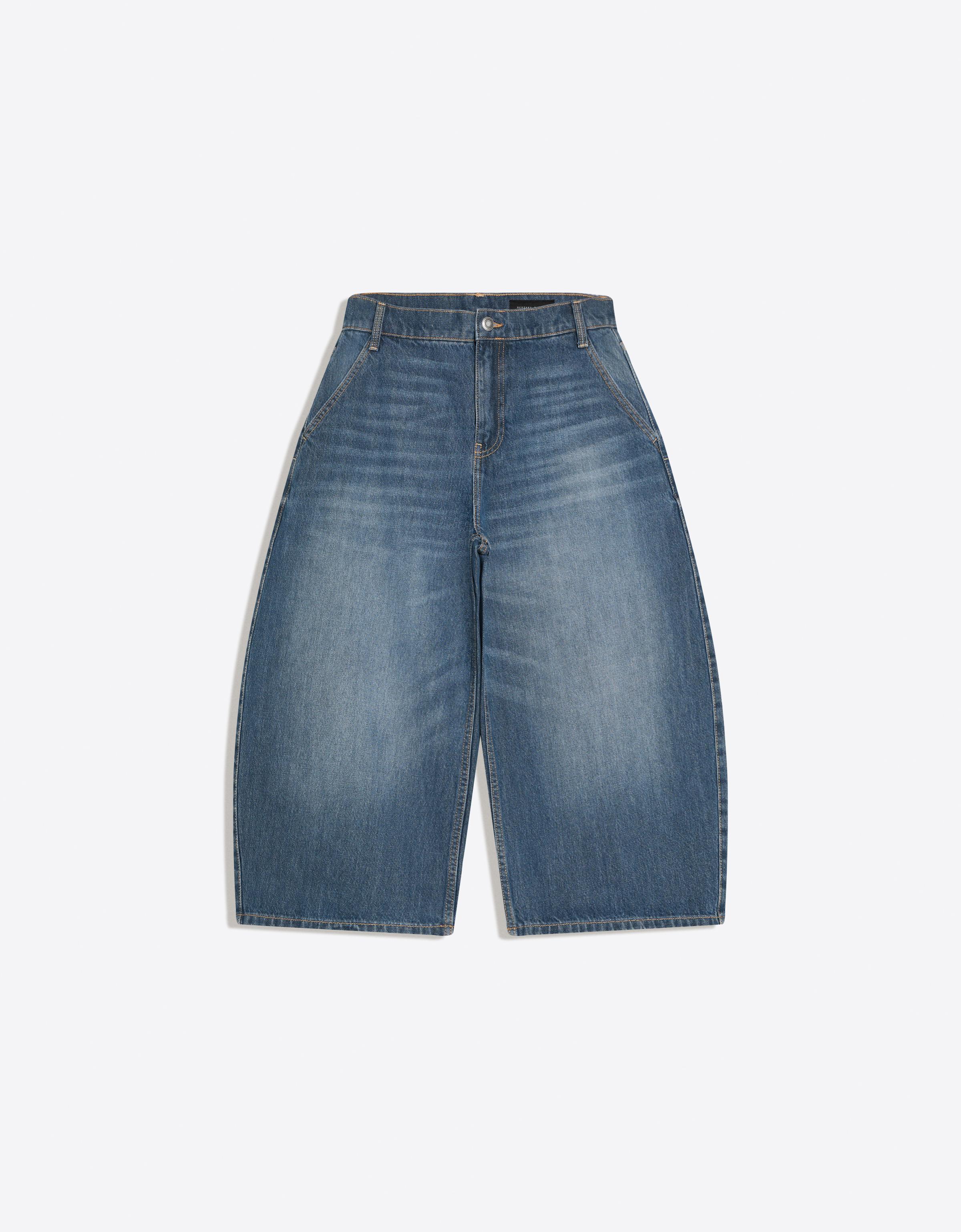 Slouchy denim bermuda şort - Görsel 6