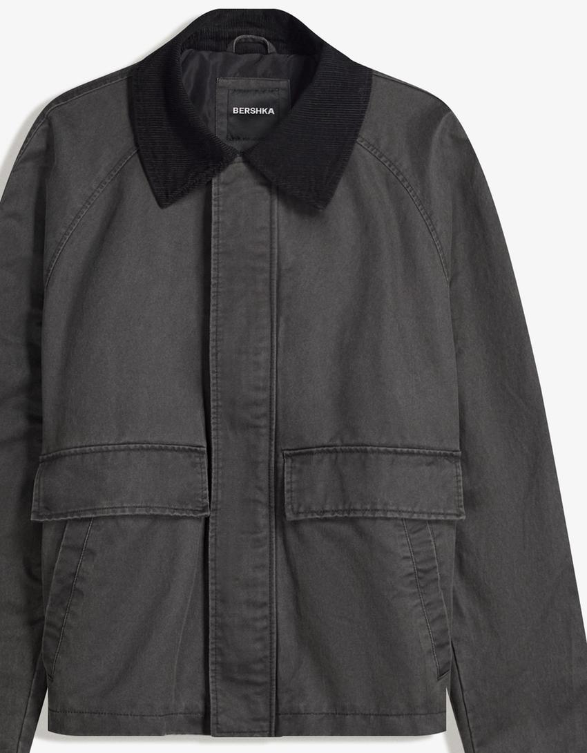 Waxed-effect jacket-Black