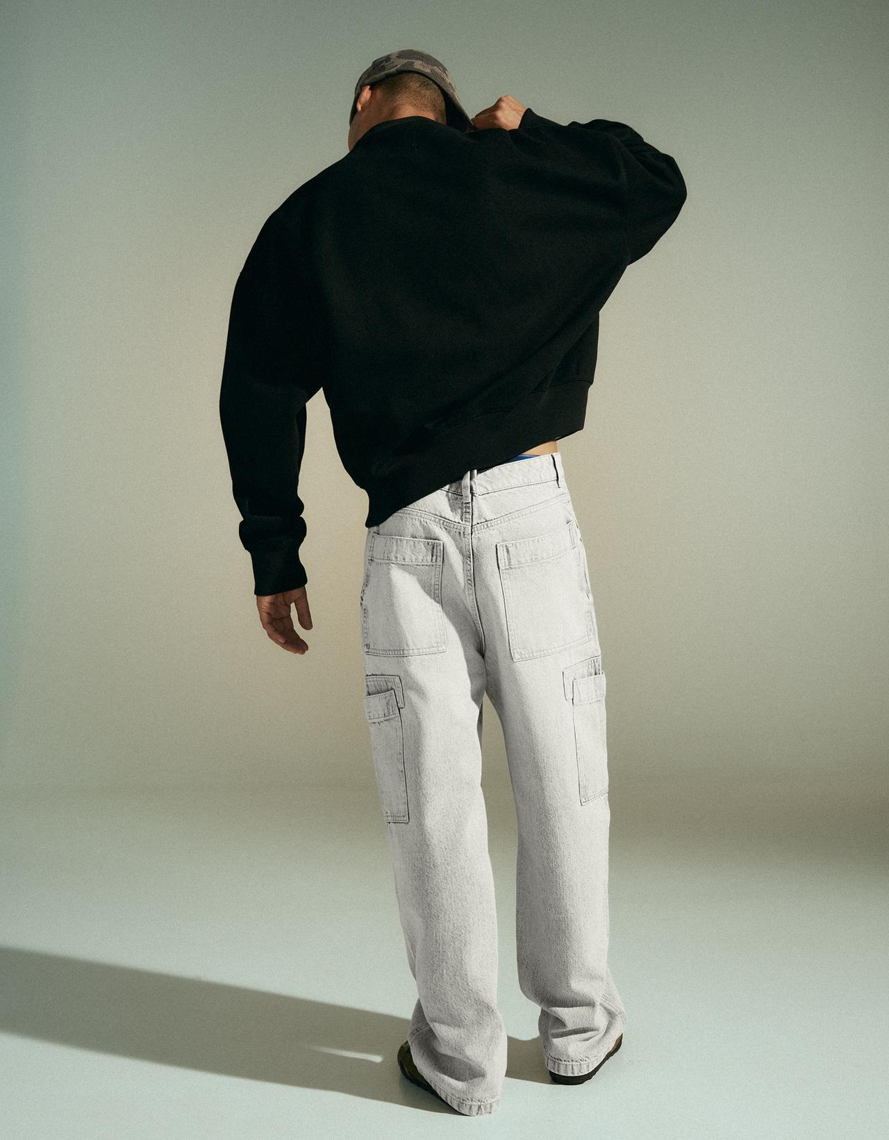 Baggy cargo jeans — Grey