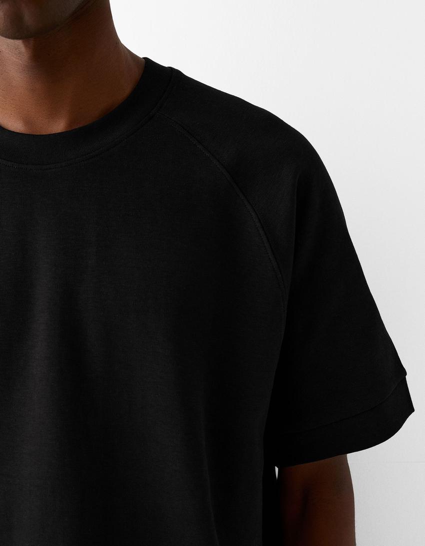 Interlock boxy fit short sleeve T-shirt-Black-5