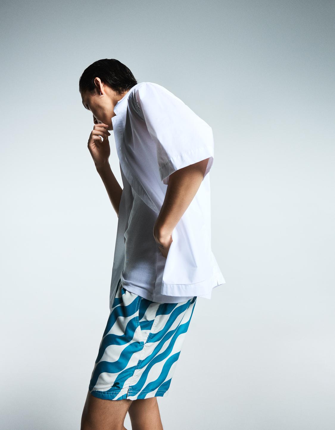 Printed swimming trunks