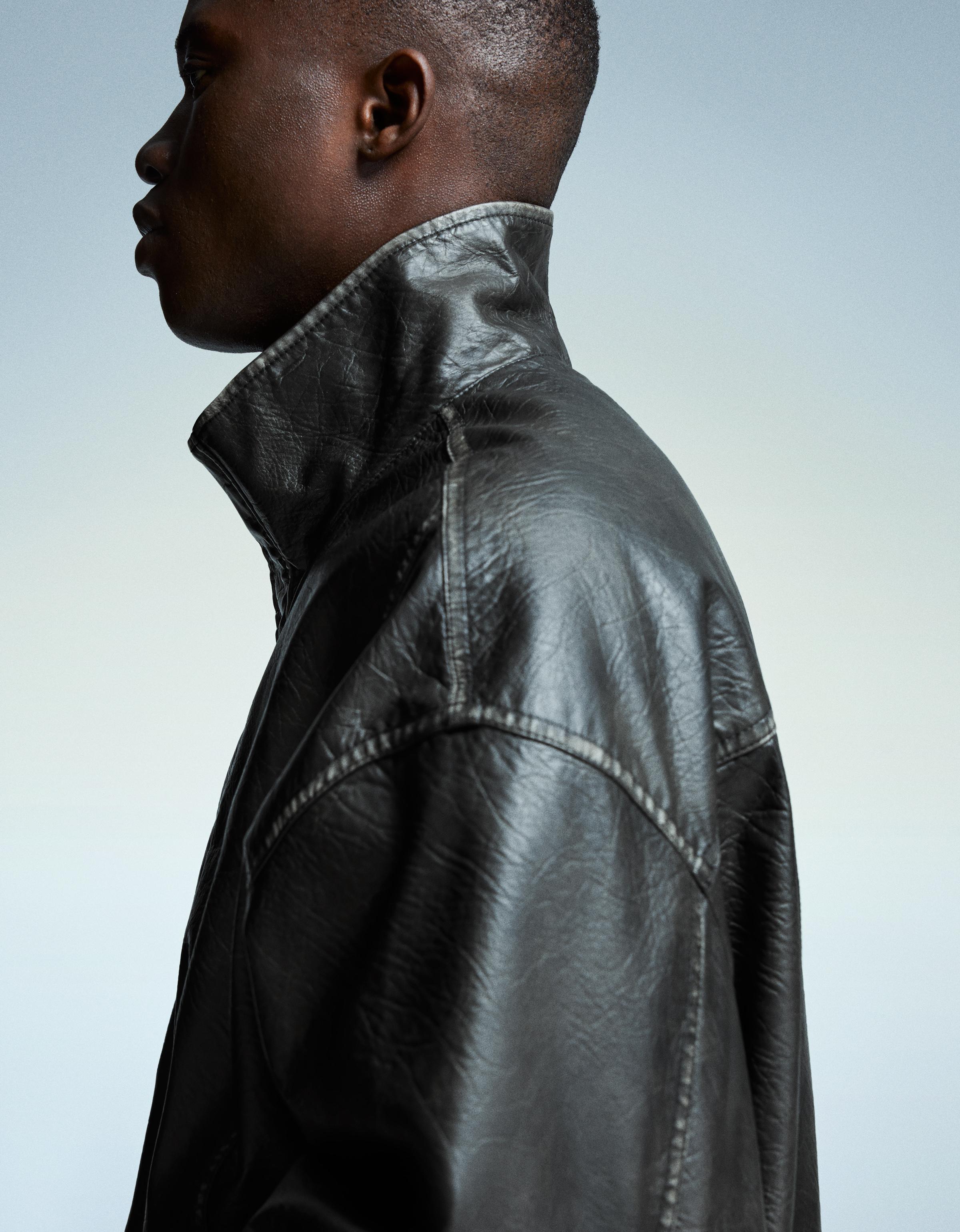 Thumbnail - Bershka Kunstlederjacke Herren Xl Schwarz