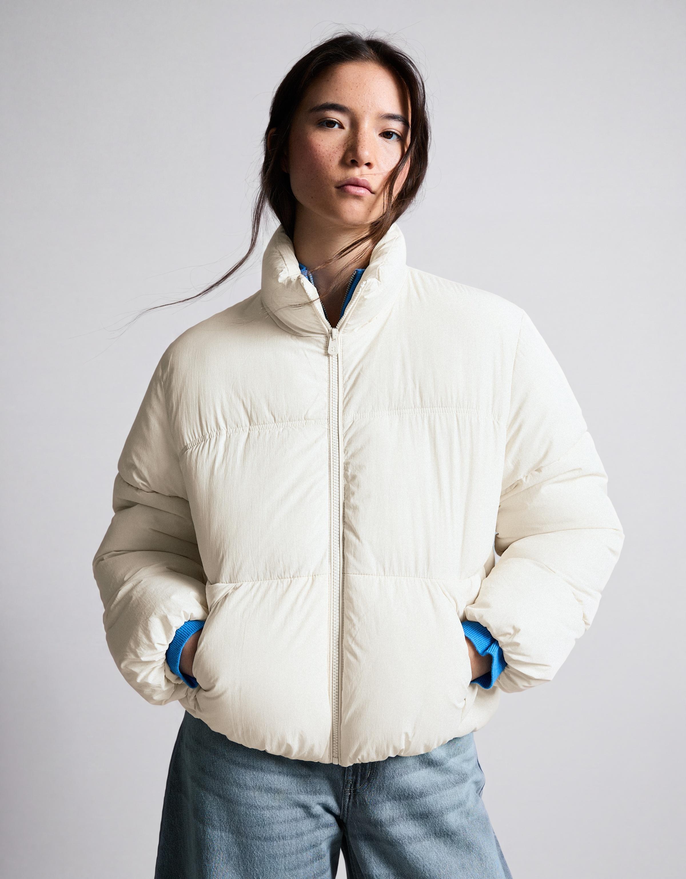 Water-repellent padded jacket — Cream