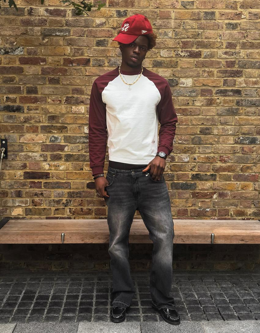 Straight flare jean-Siyah
