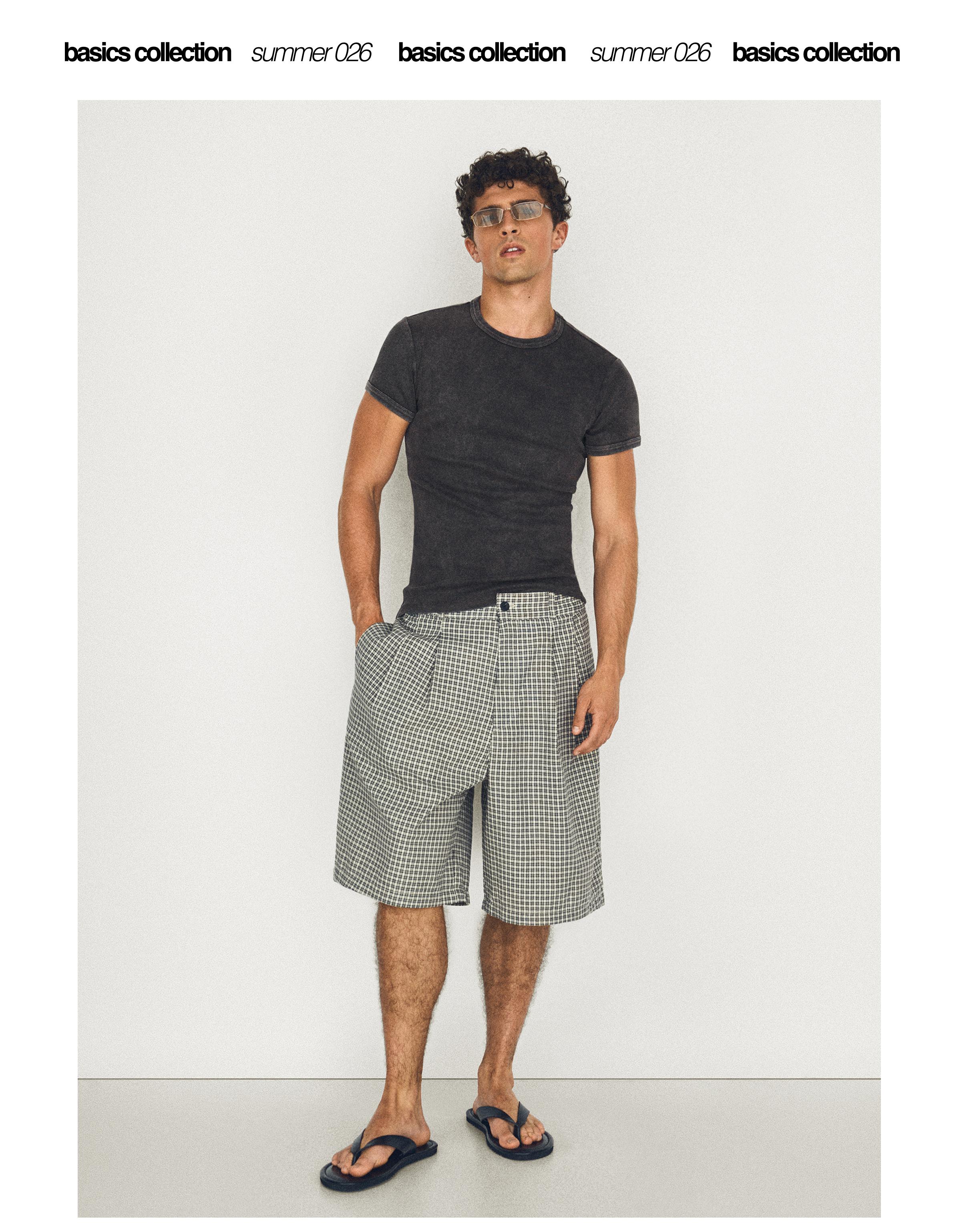 Slim fit ribbed T-shirt — Grey