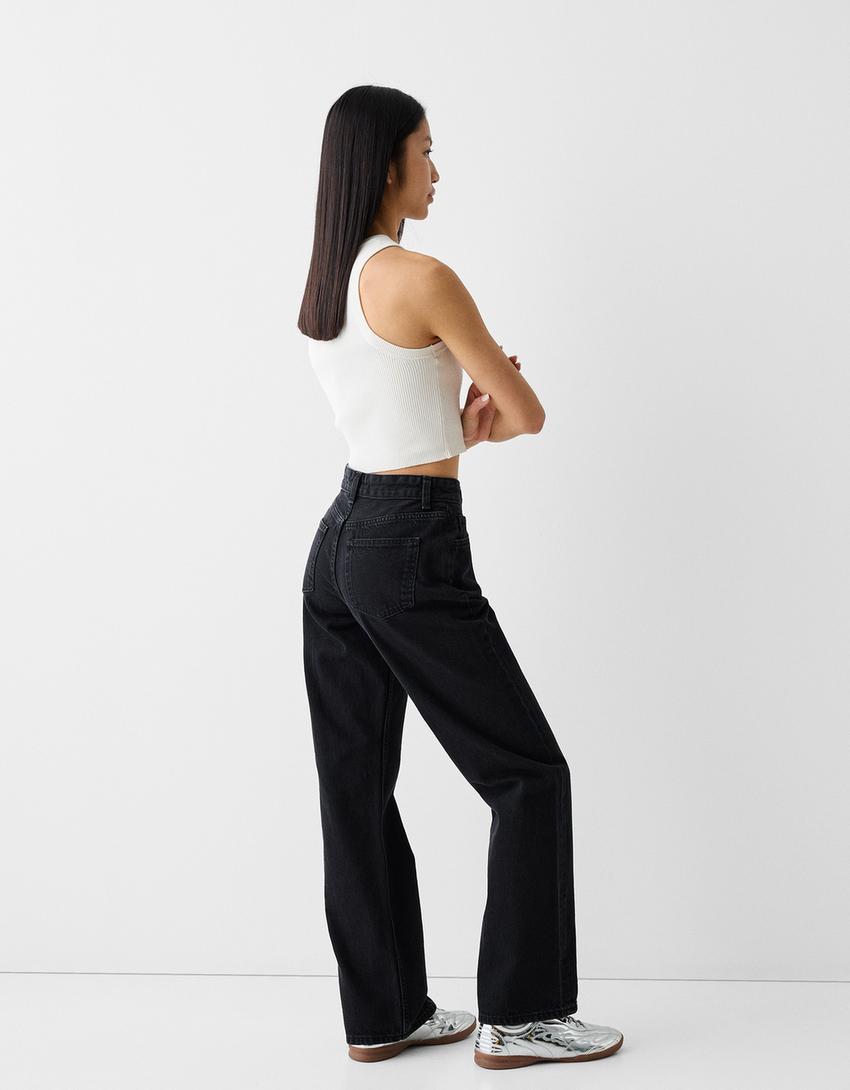 Wide-leg ’90s jeans-Black-2