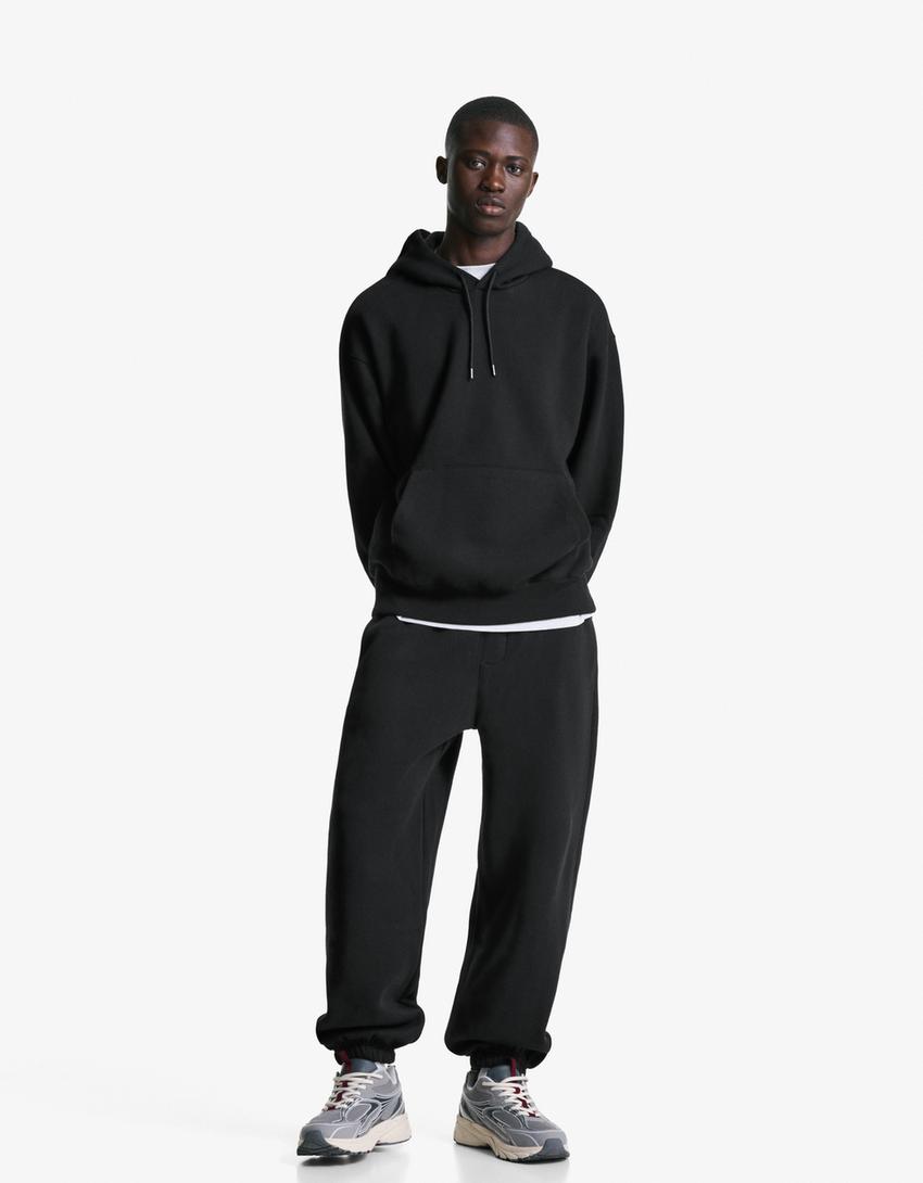 Jogginghose aus Fleece-Schwarz-0