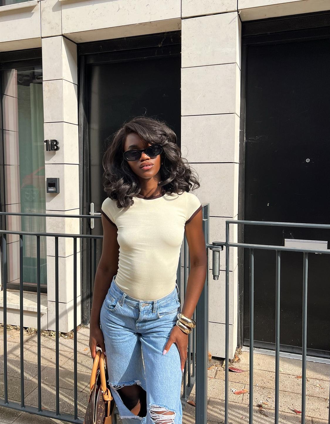 Short sleeve contrast T-shirt