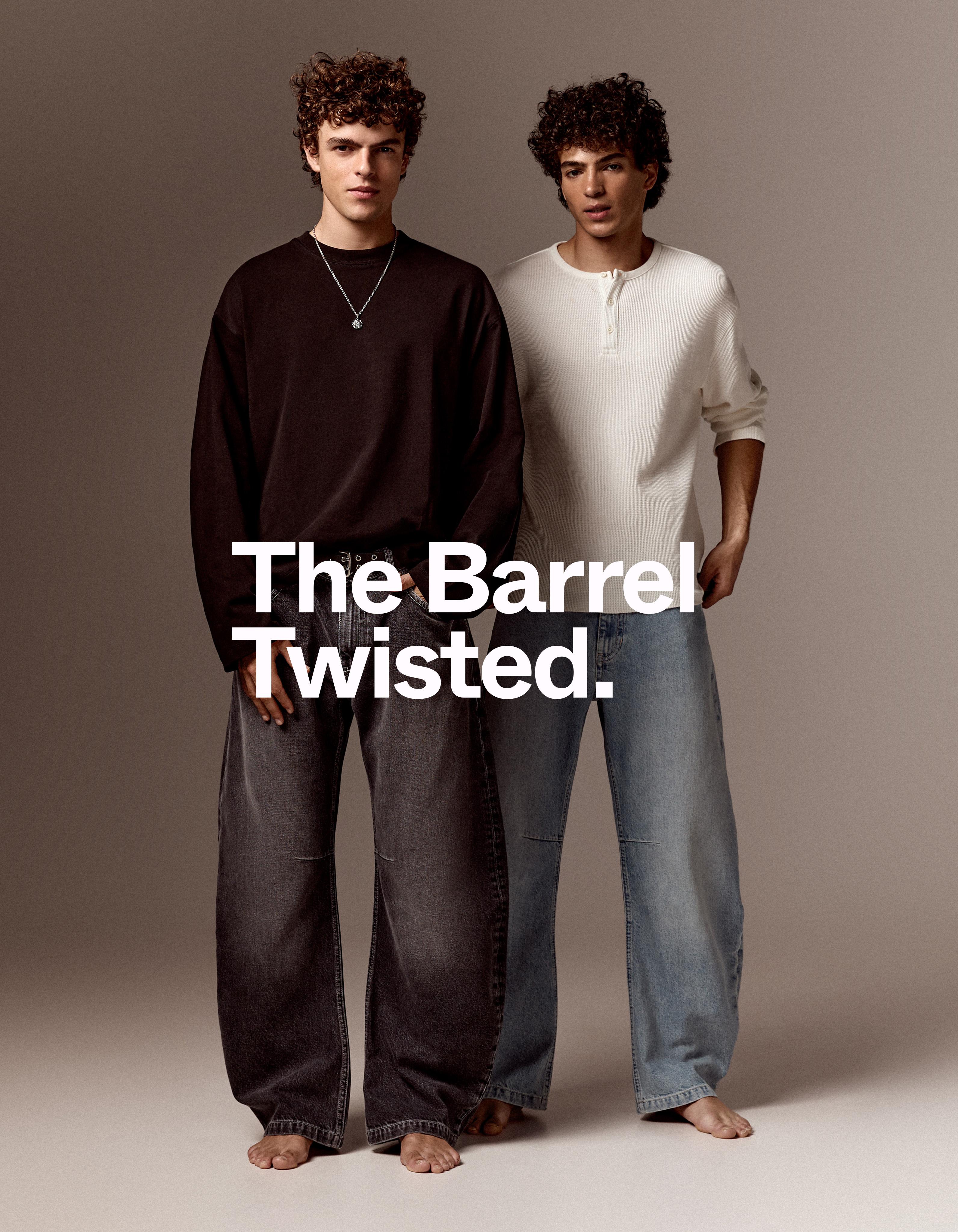 Twisted barrel jeans — Light blue